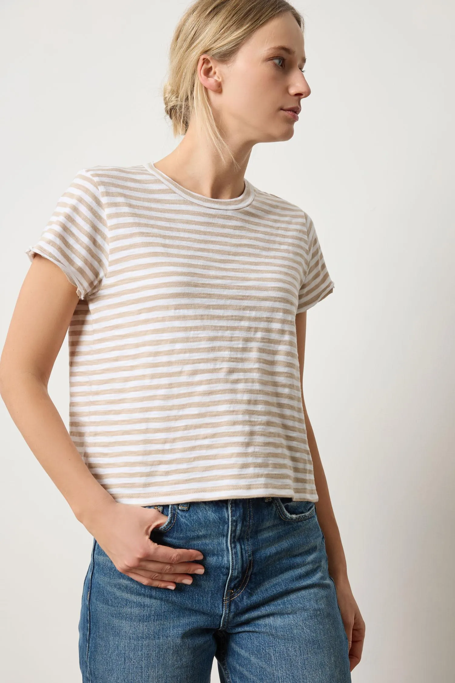Striped Cap Sleeve Crewneck sold by Lilla P product image thumbnail 4