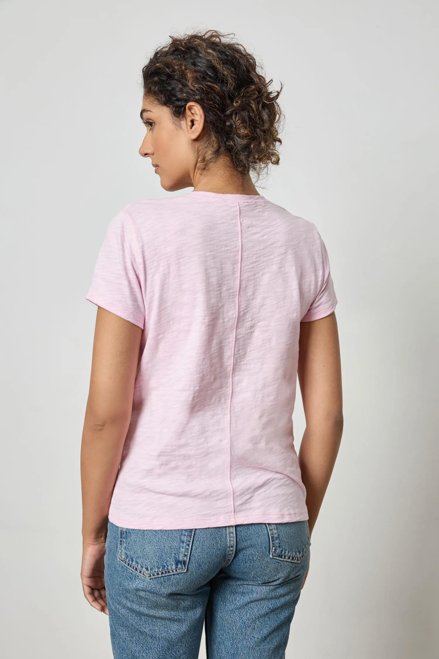 Short Sleeve Back Seam V-Neck sold by Lilla P product image thumbnail 2