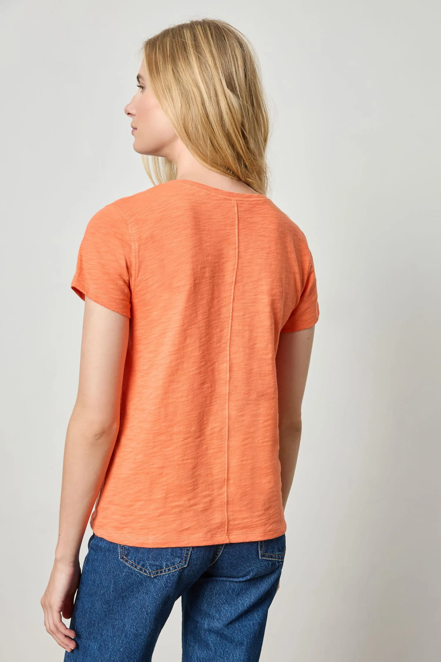 Short Sleeve Back Seam V-Neck sold by Lilla P product image thumbnail 4