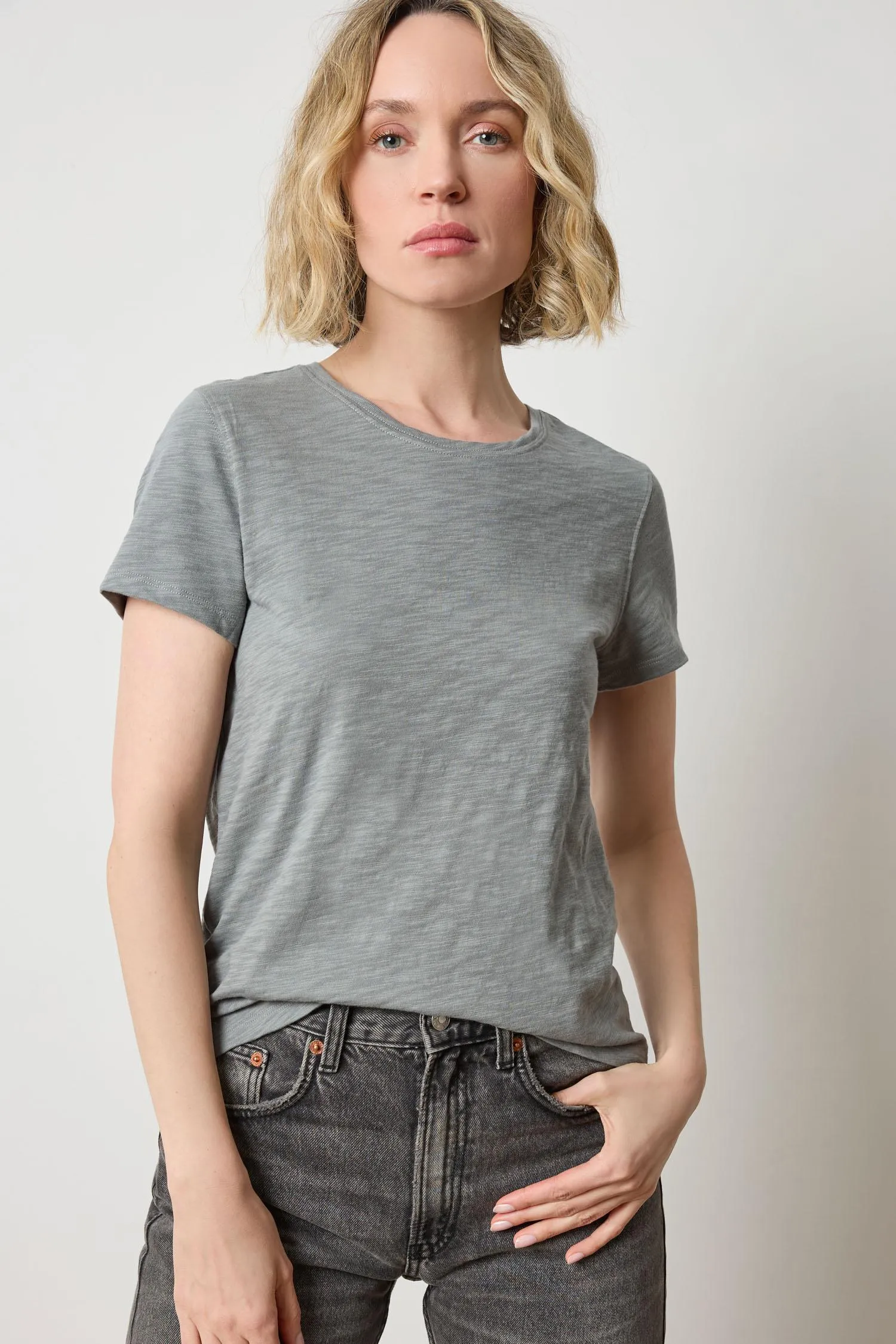Short Sleeve Back Seam Crewneck sold by Lilla P product image thumbnail 5