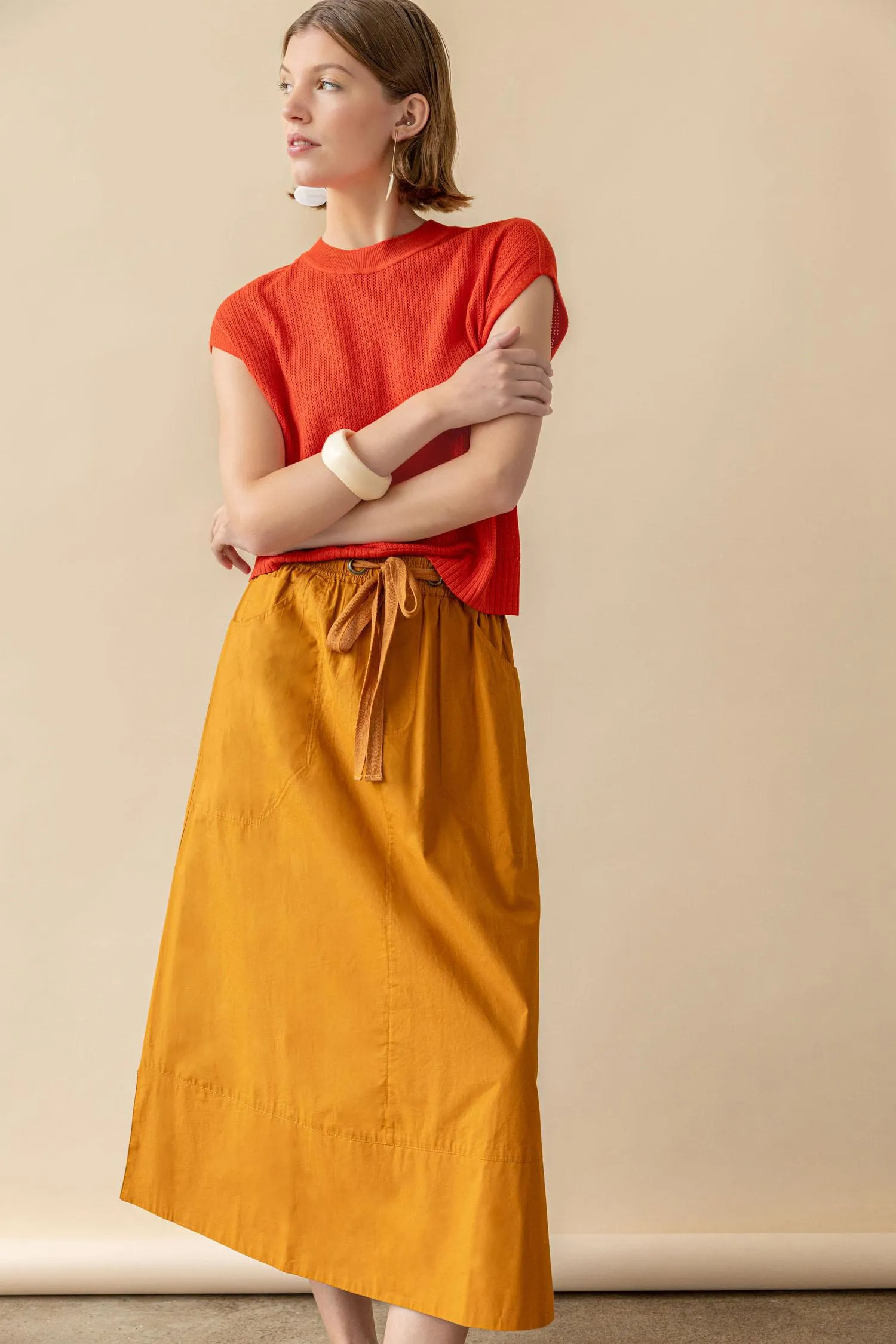 Long Poplin Skirt sold by Lilla P product image thumbnail 4