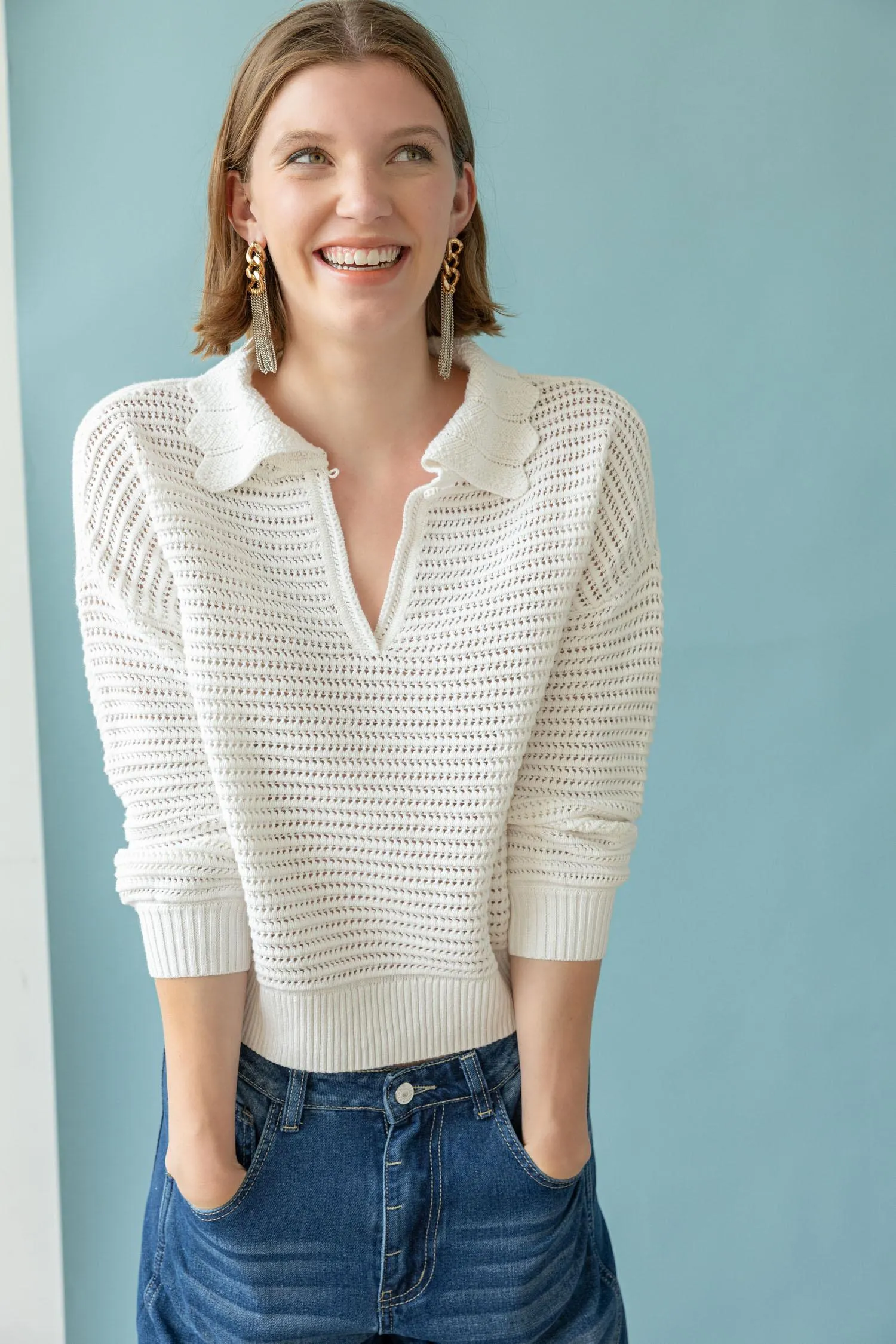 Scalloped Collar Sweater sold by Lilla P product image thumbnail 2