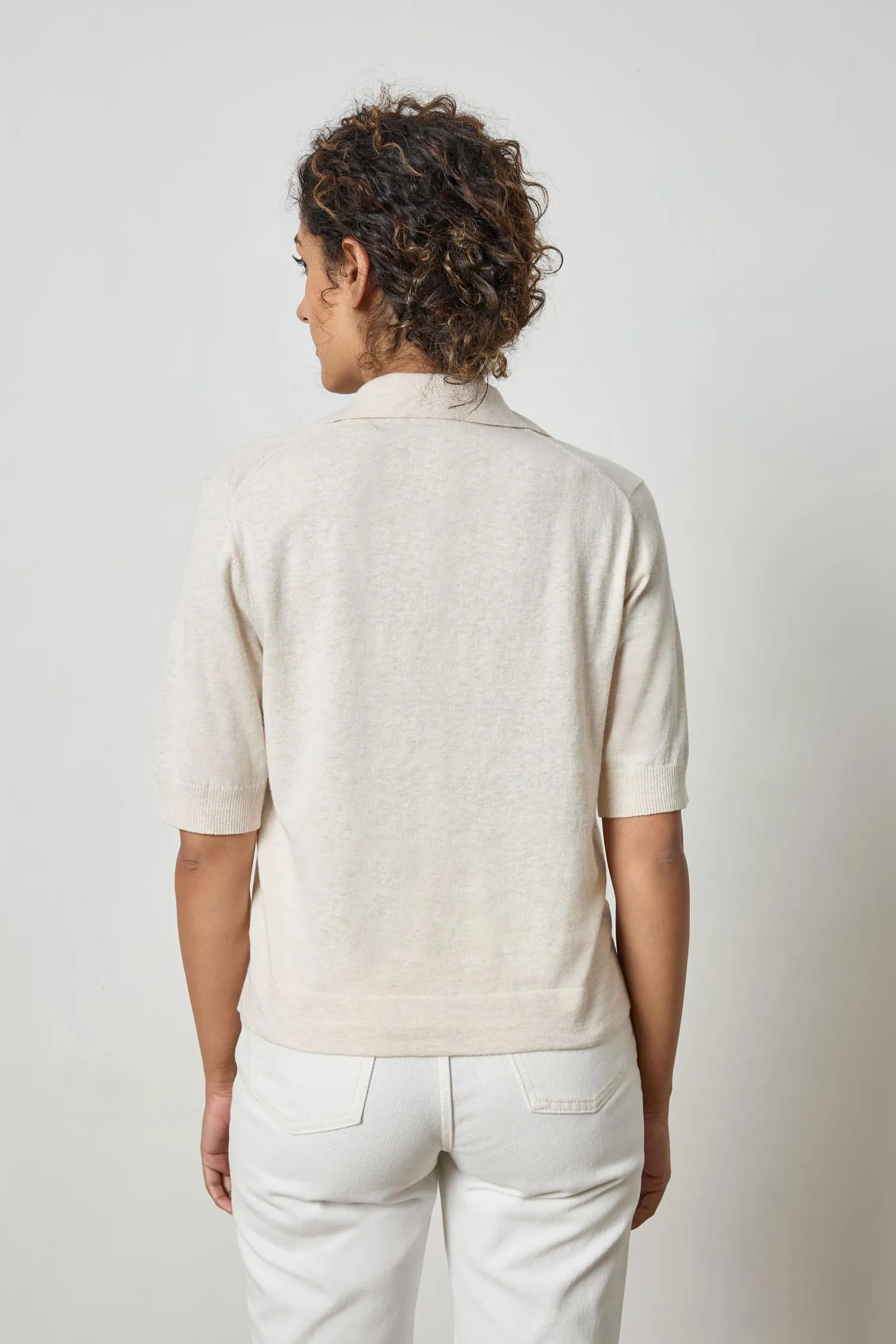 Elbow Sleeve Polo Sweater sold by Lilla P product image thumbnail 5