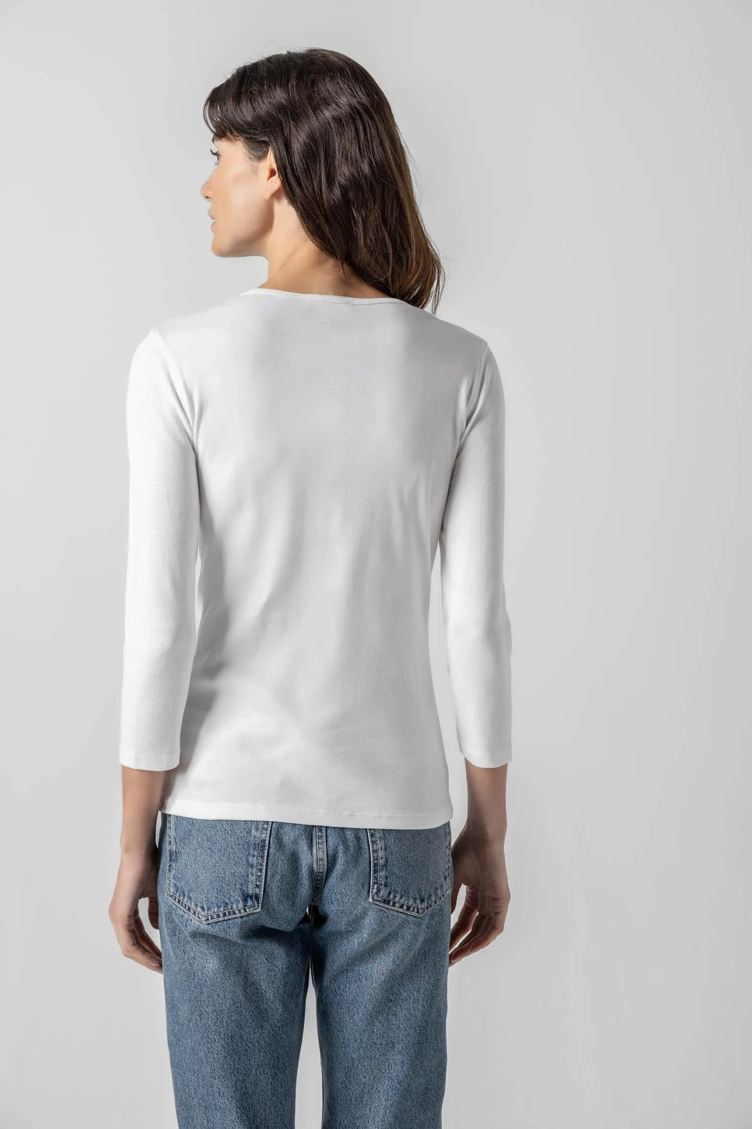 3/4 Sleeve V-Neck sold by Lilla P product image thumbnail 2