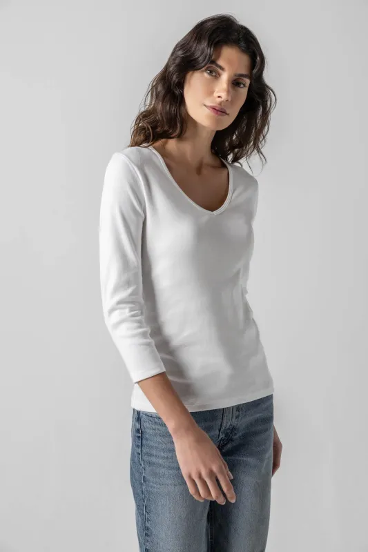 3/4 Sleeve V-Neck sold by Lilla P