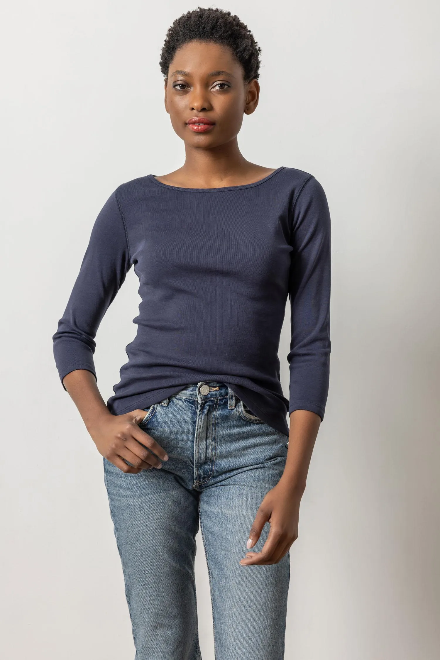 3/4 Sleeve Boatneck sold by Lilla P product image thumbnail 5