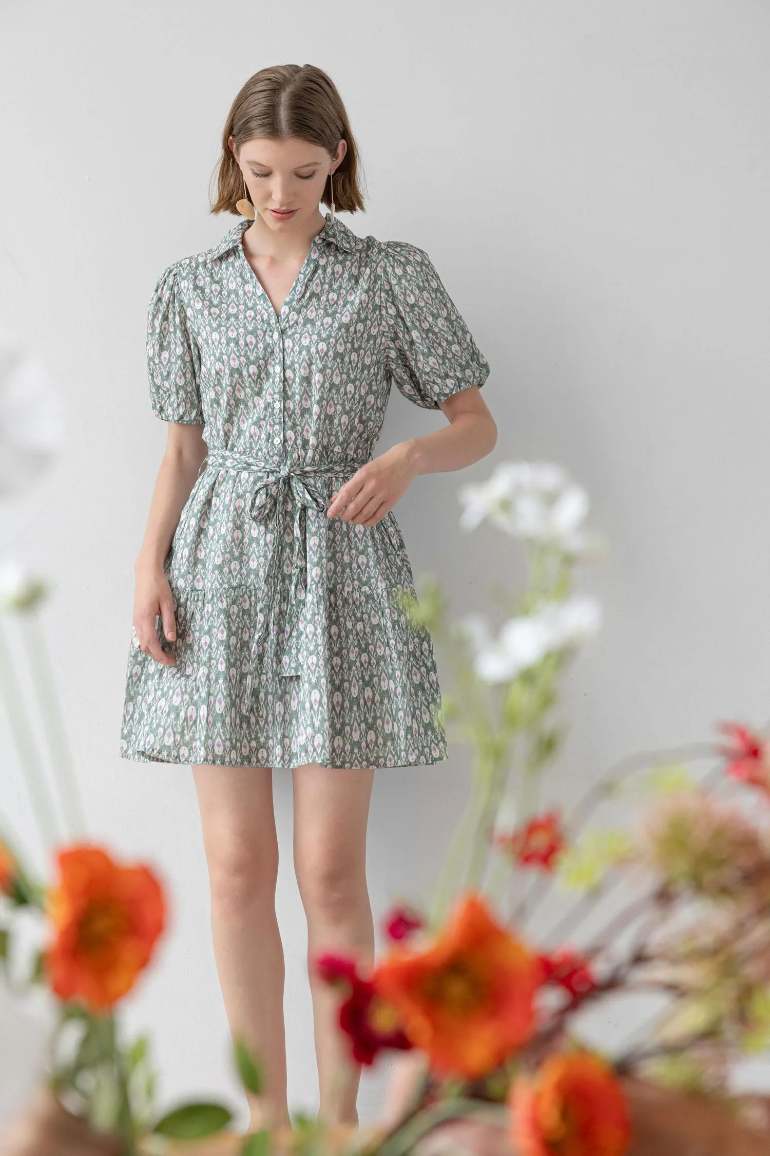 Short Sleeve Tiered Peplum Dress sold by Lilla P product image thumbnail 5