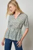 Collared Split Neck Top sold by Lilla P