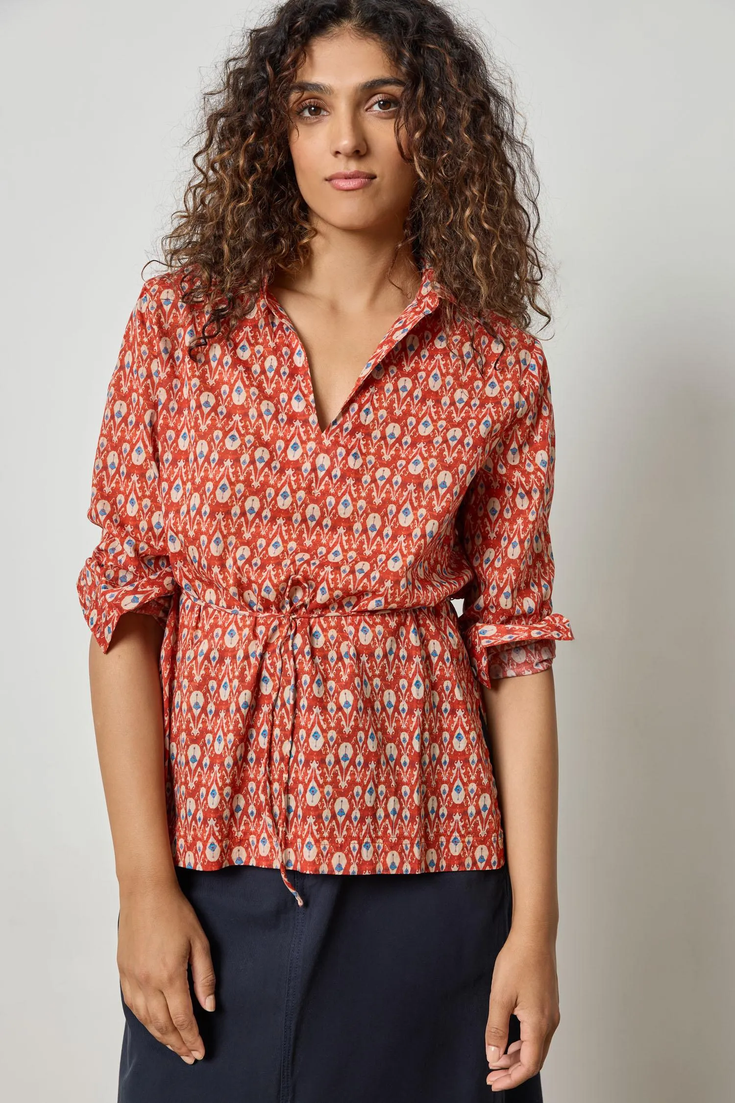 Collared Split Neck Top sold by Lilla P product image thumbnail 5