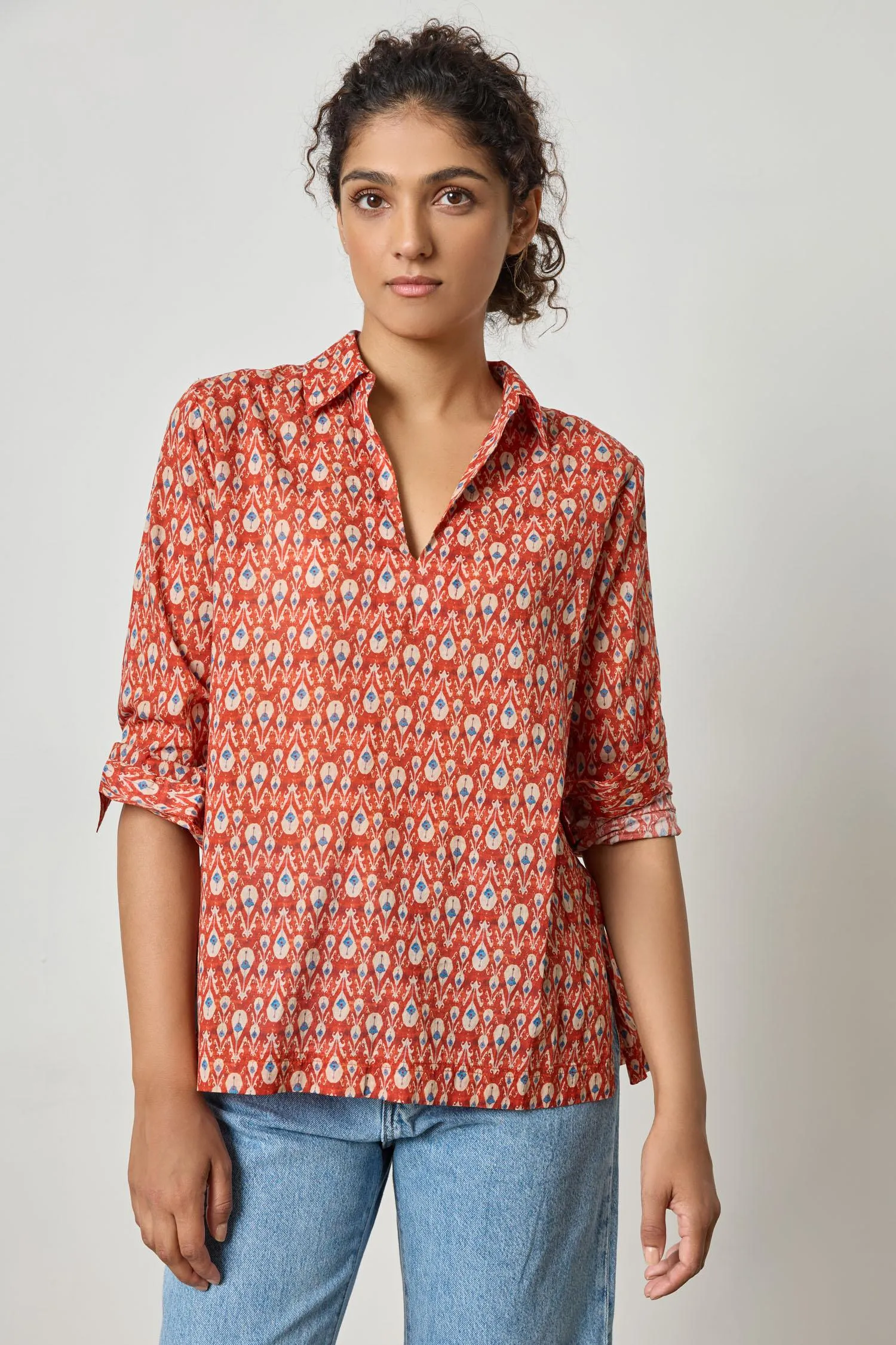 Collared Split Neck Top sold by Lilla P product image thumbnail 4