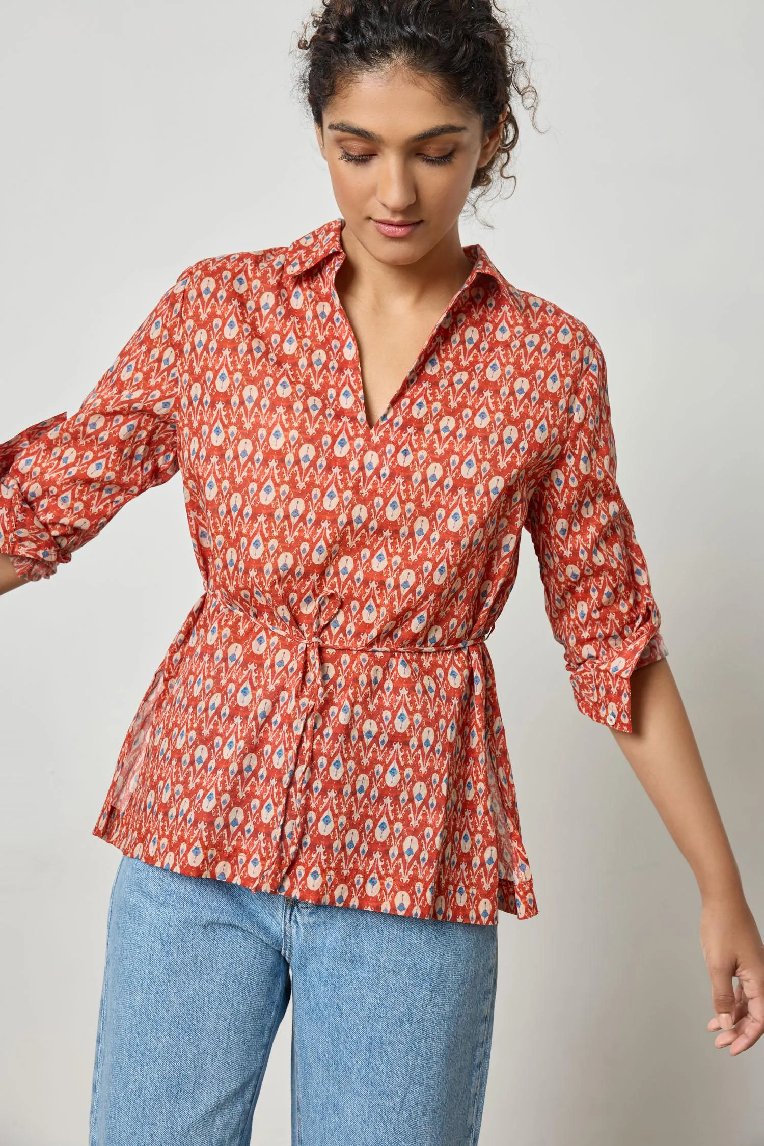 Collared Split Neck Top sold by Lilla P product image thumbnail 3