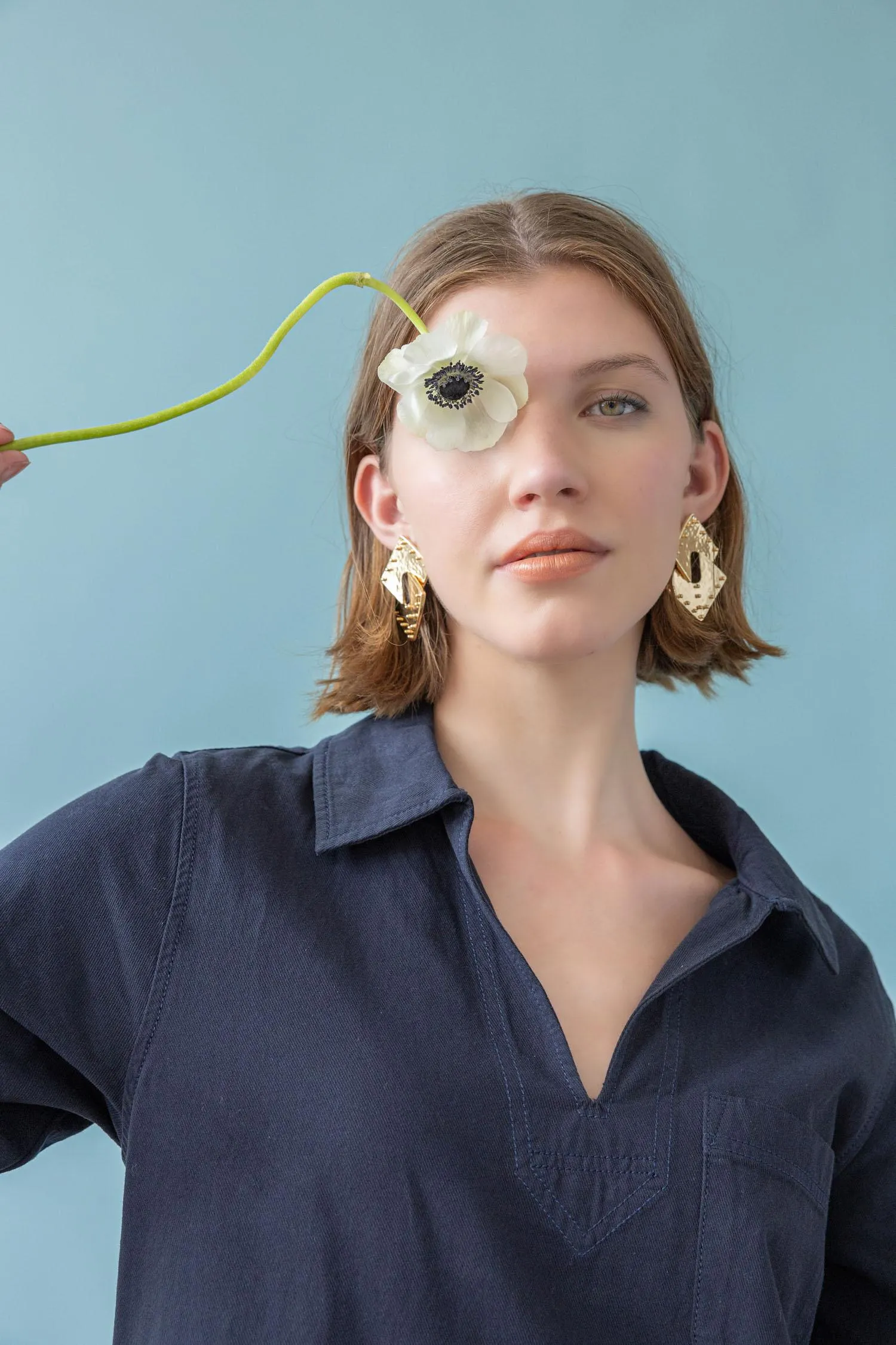 Split Neck Collared Dress sold by Lilla P product image thumbnail 2