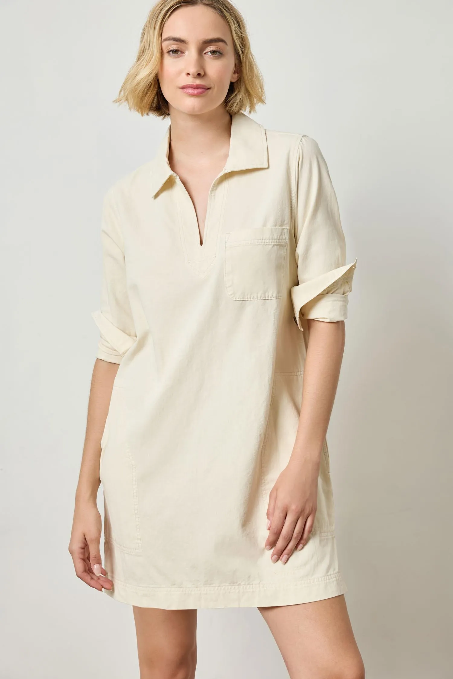 Split Neck Collared Dress sold by Lilla P product image thumbnail 4