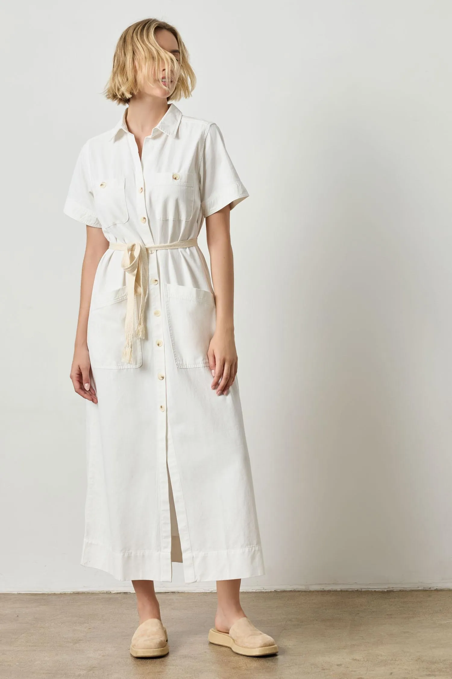 Short Sleeve Maxi Shirt Dress sold by Lilla P product image thumbnail 4