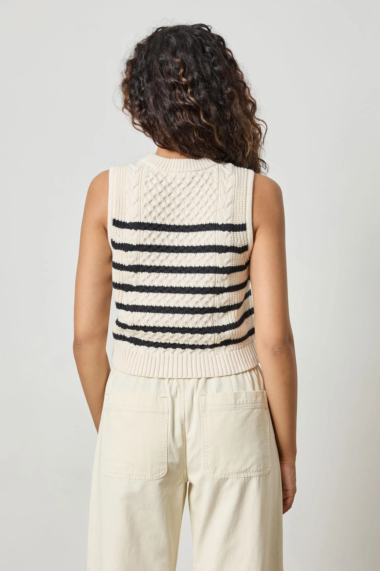 Cropped Cable Tank Sweater sold by Lilla P product image thumbnail 2