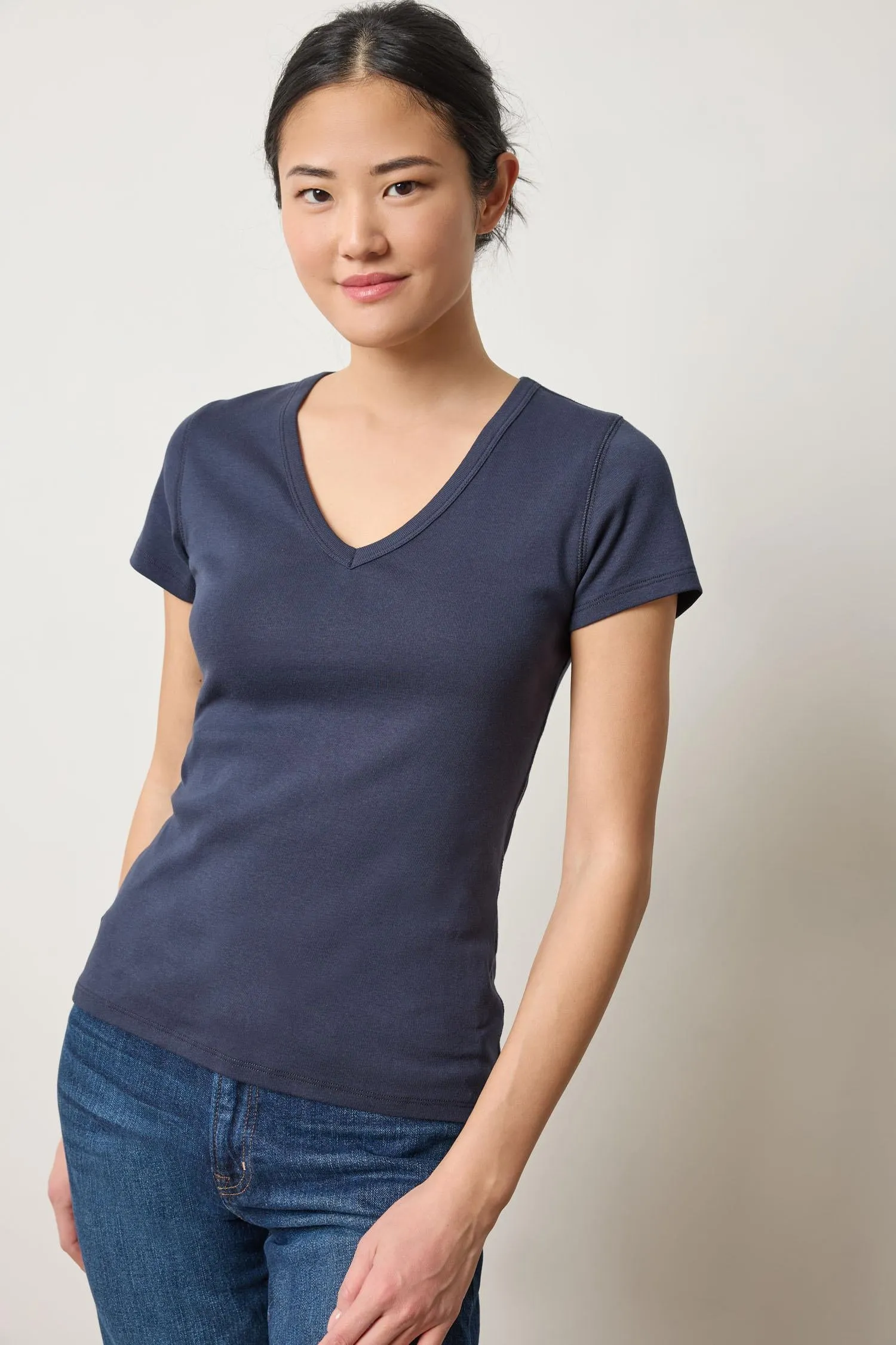Short Sleeve V-Neck sold by Lilla P product image thumbnail 3