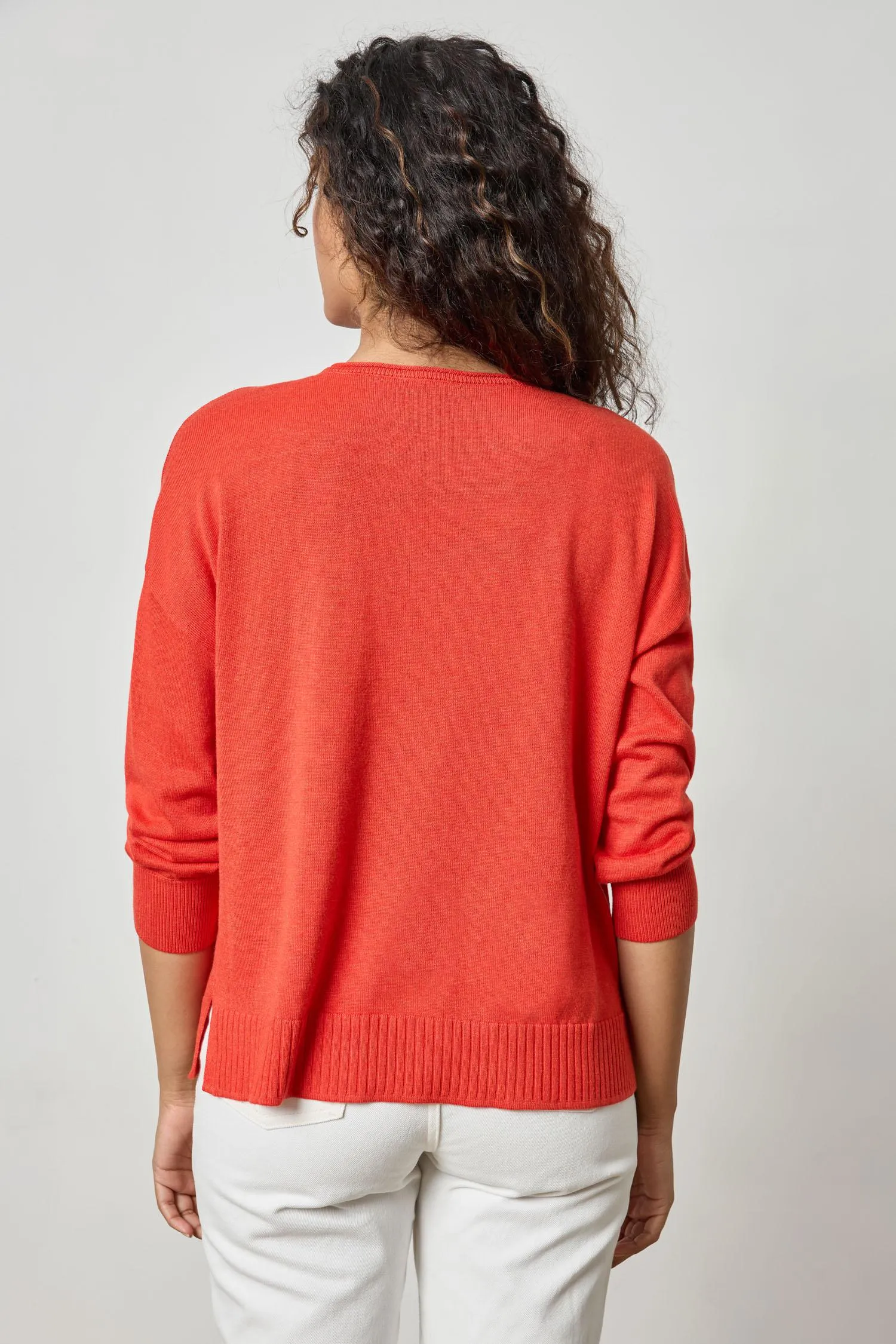 3/4 Sleeve Drop Shoulder Sweater sold by Lilla P product image thumbnail 2