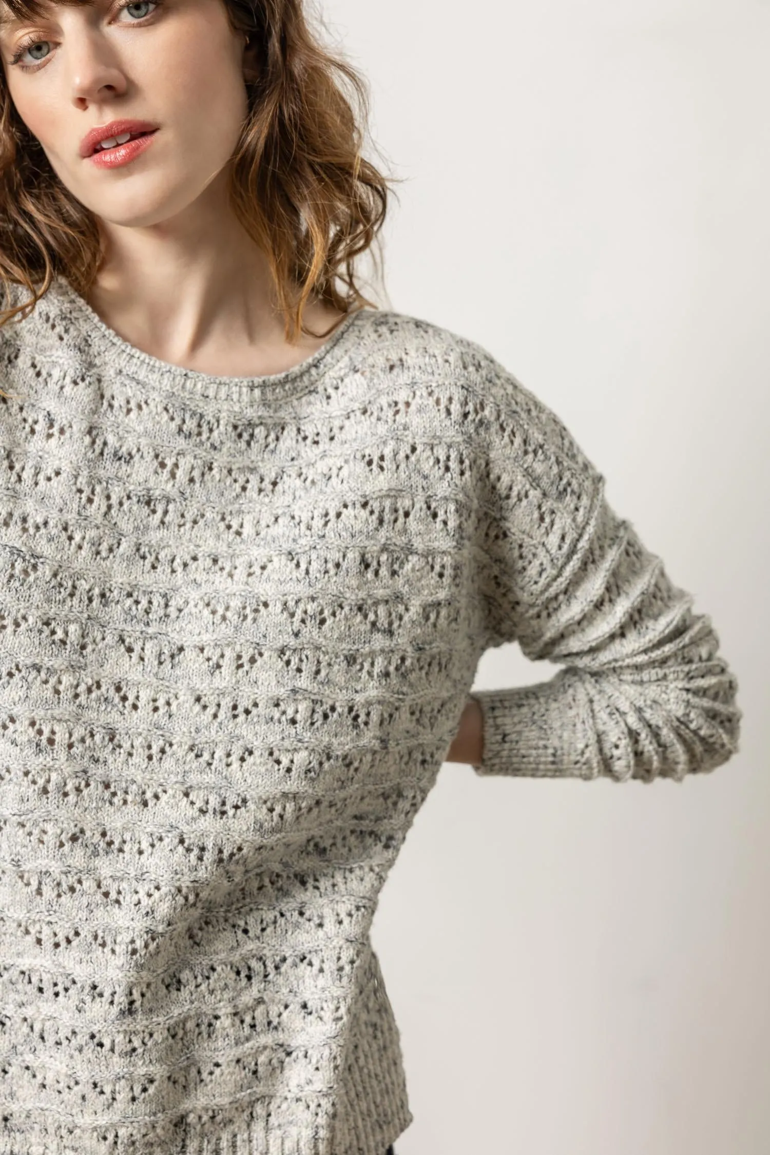Pointelle Boatneck Sweater sold by Lilla P product image thumbnail 5