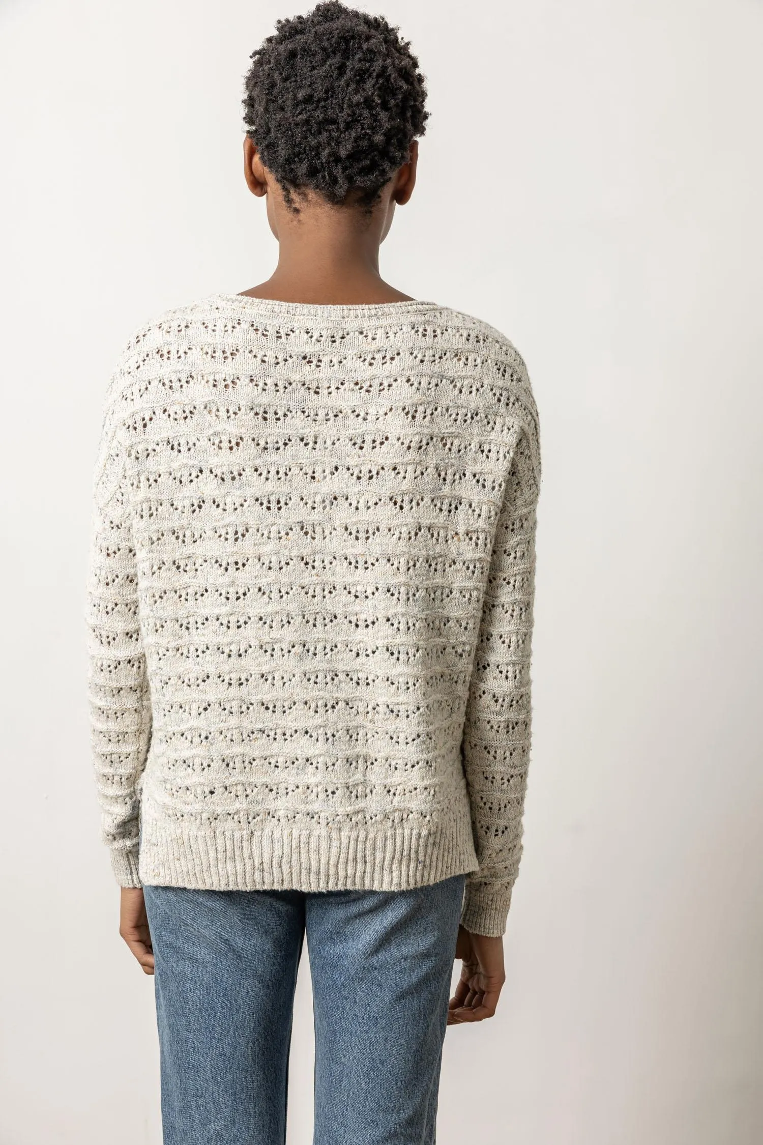 Pointelle Boatneck Sweater sold by Lilla P product image thumbnail 3