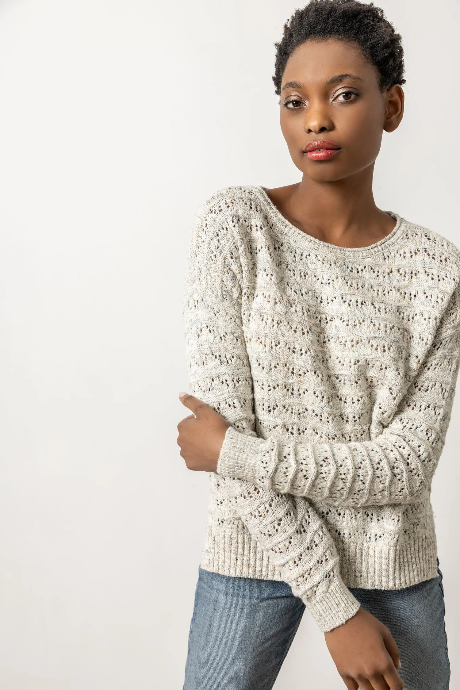 Pointelle Boatneck Sweater sold by Lilla P product image thumbnail 2