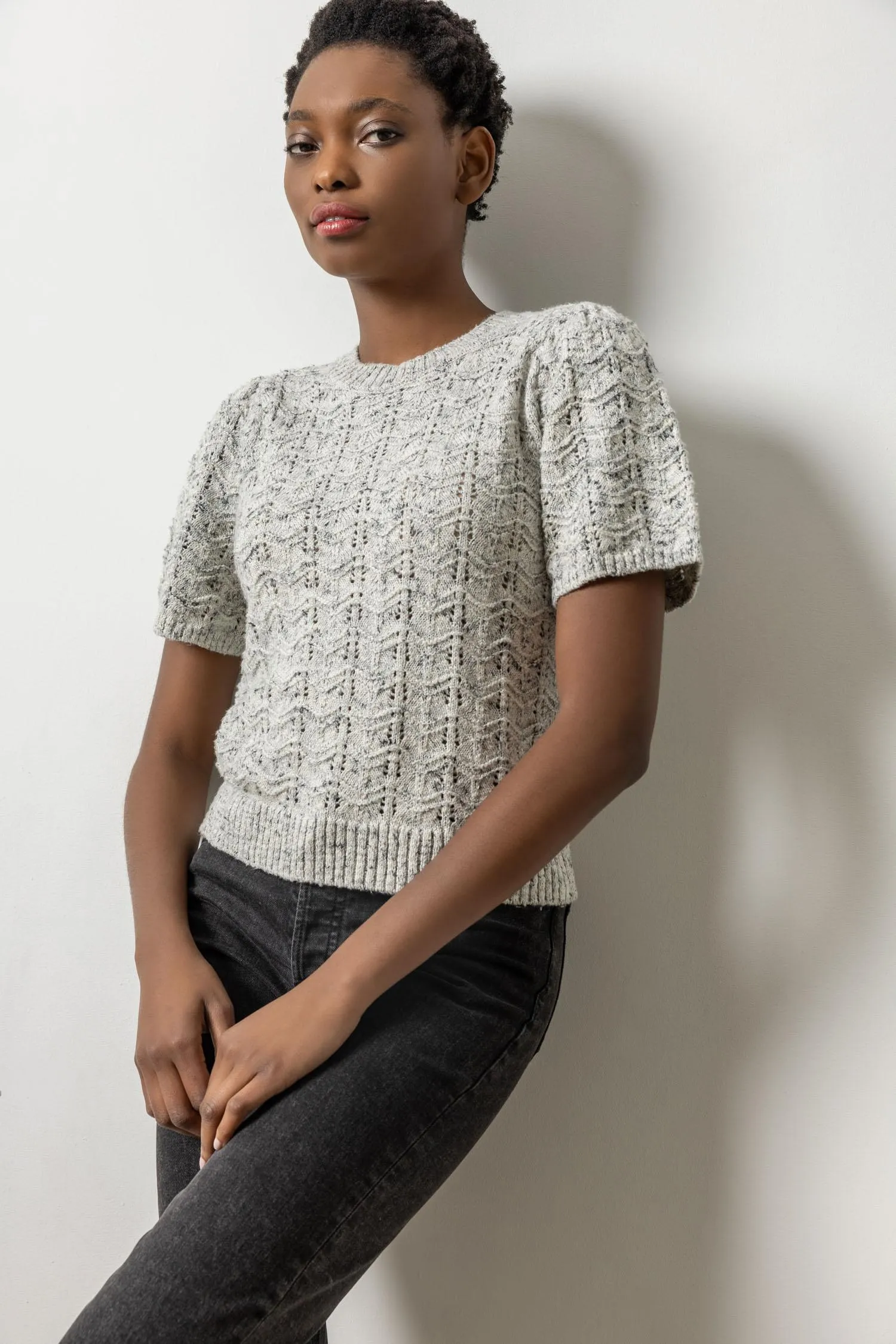 Short Sleeve Crewneck Sweater sold by Lilla P product image thumbnail 2