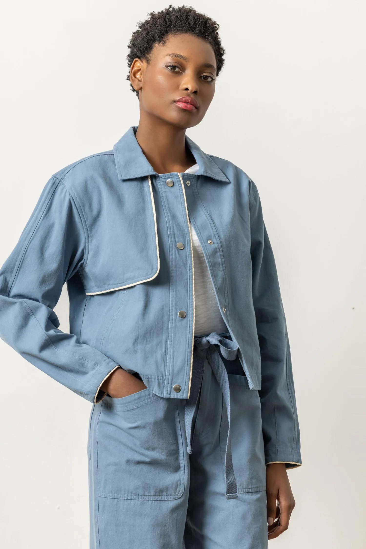 Contrast Trim Jacket sold by Lilla P product image thumbnail 5