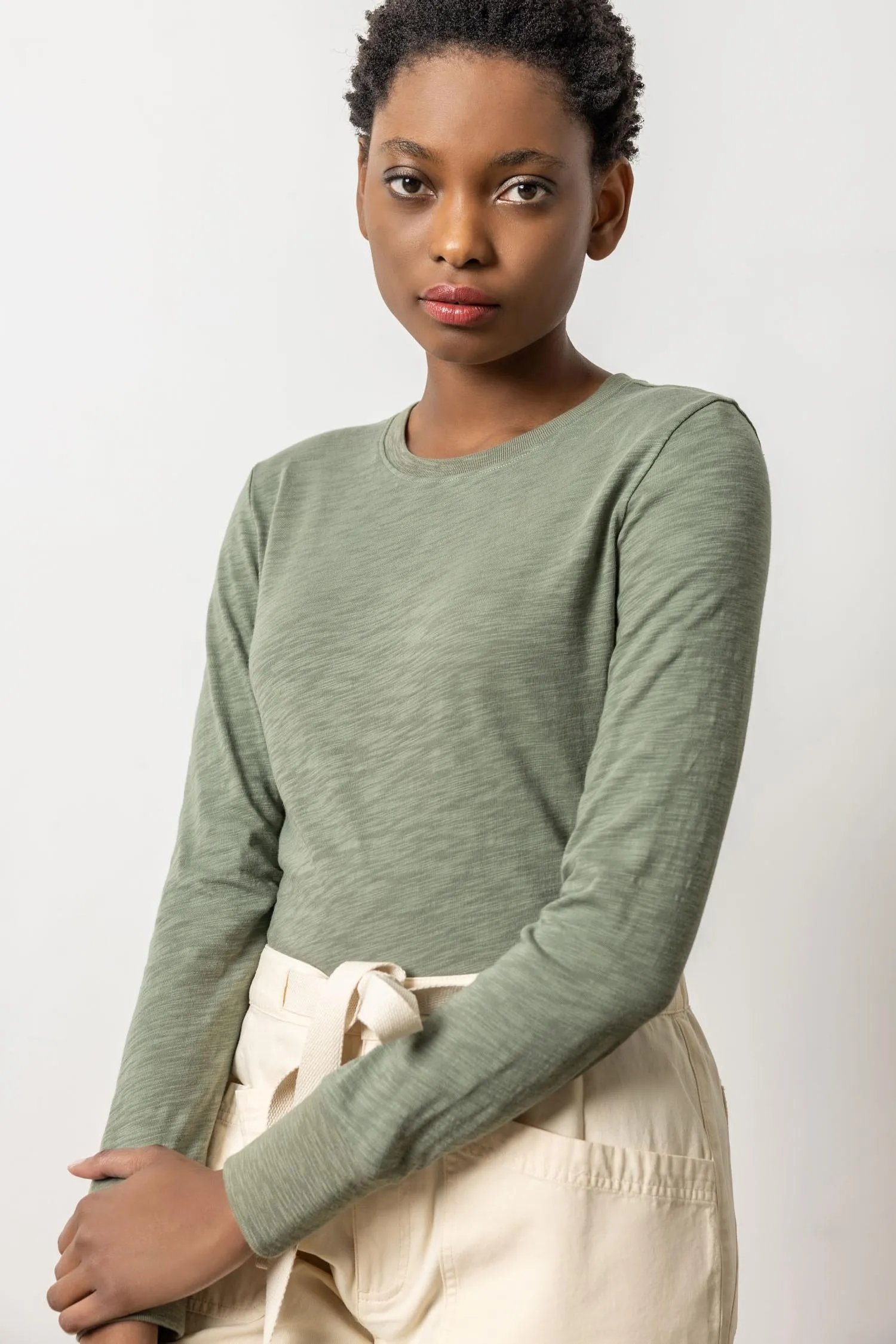 Long Sleeve Ribbed Cuff Crewneck sold by Lilla P product image thumbnail 5