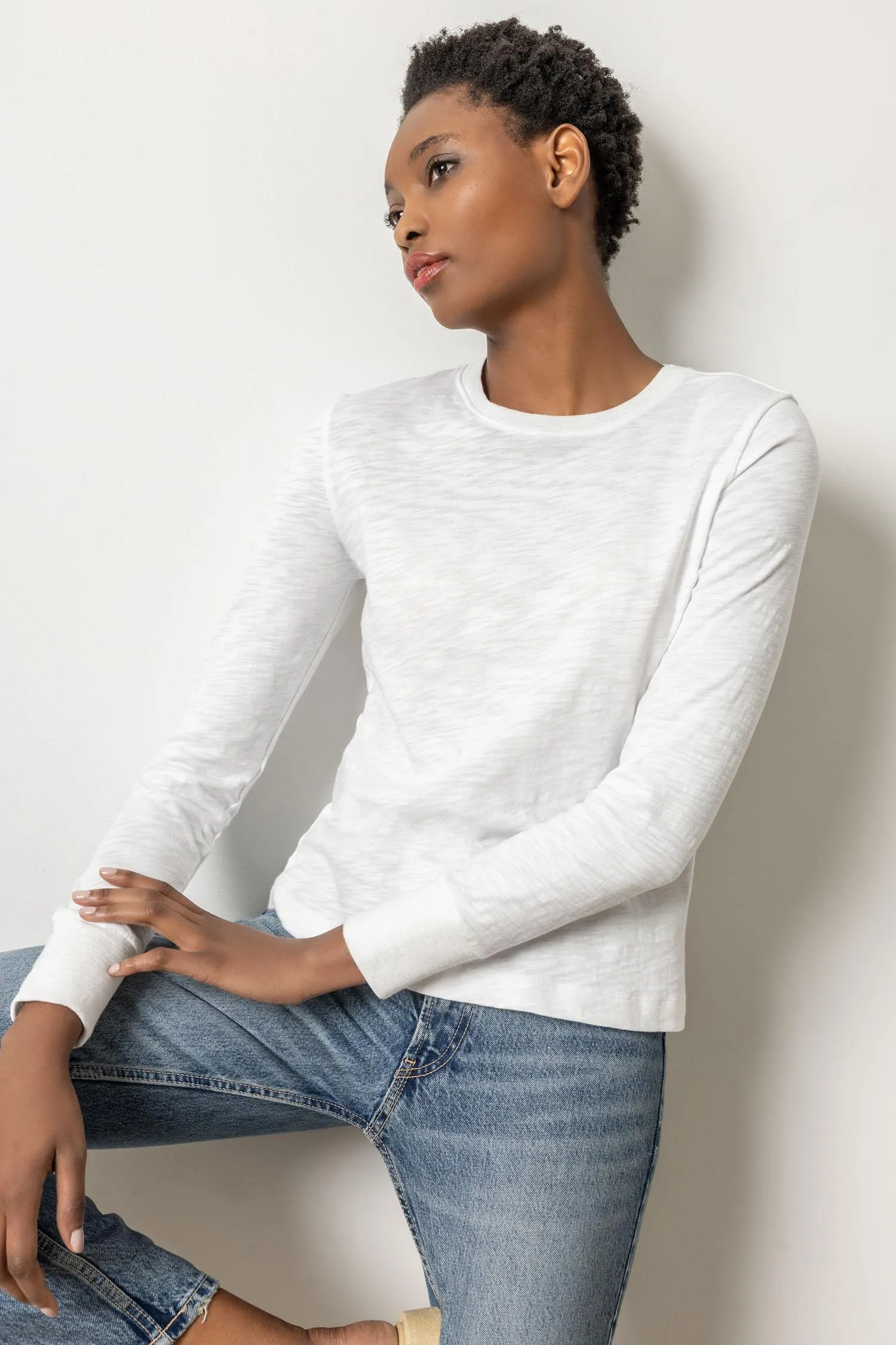 Long Sleeve Ribbed Cuff Crewneck sold by Lilla P product image thumbnail 3