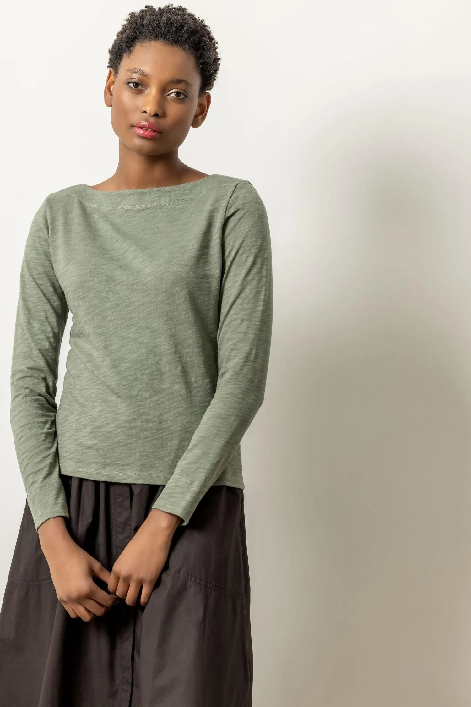 Long Sleeve Seamed Boatneck sold by Lilla P product image thumbnail 3