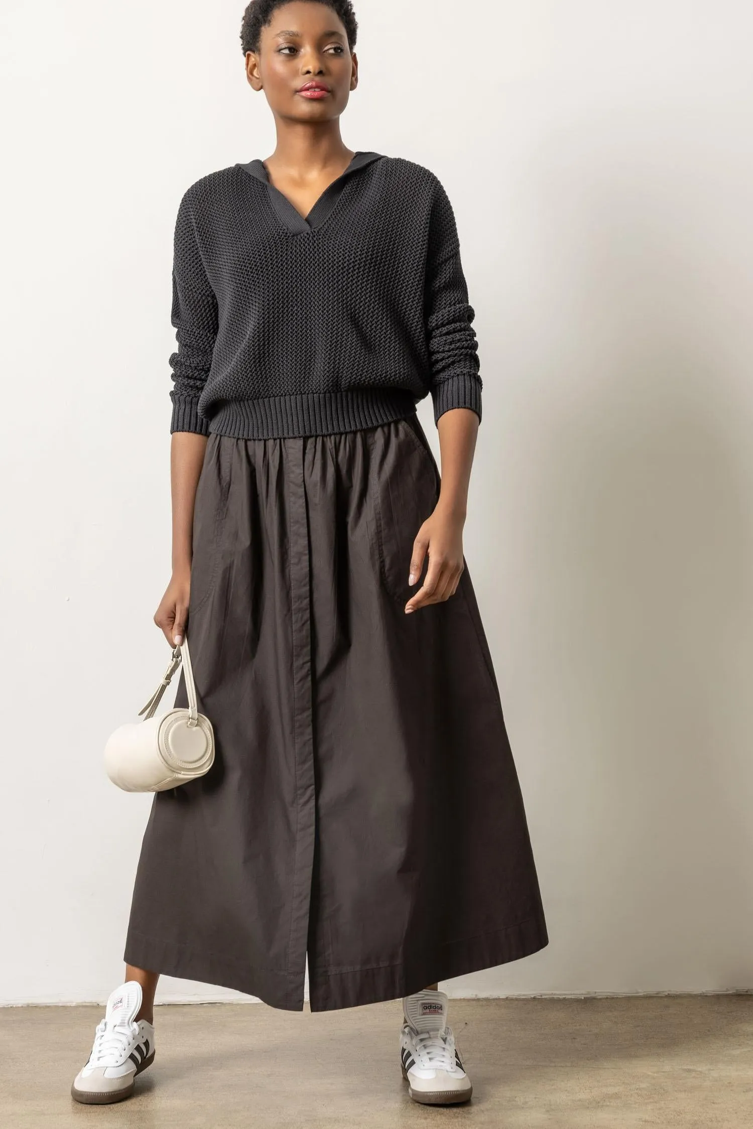 Poplin Button Front Skirt sold by Lilla P product image thumbnail 3
