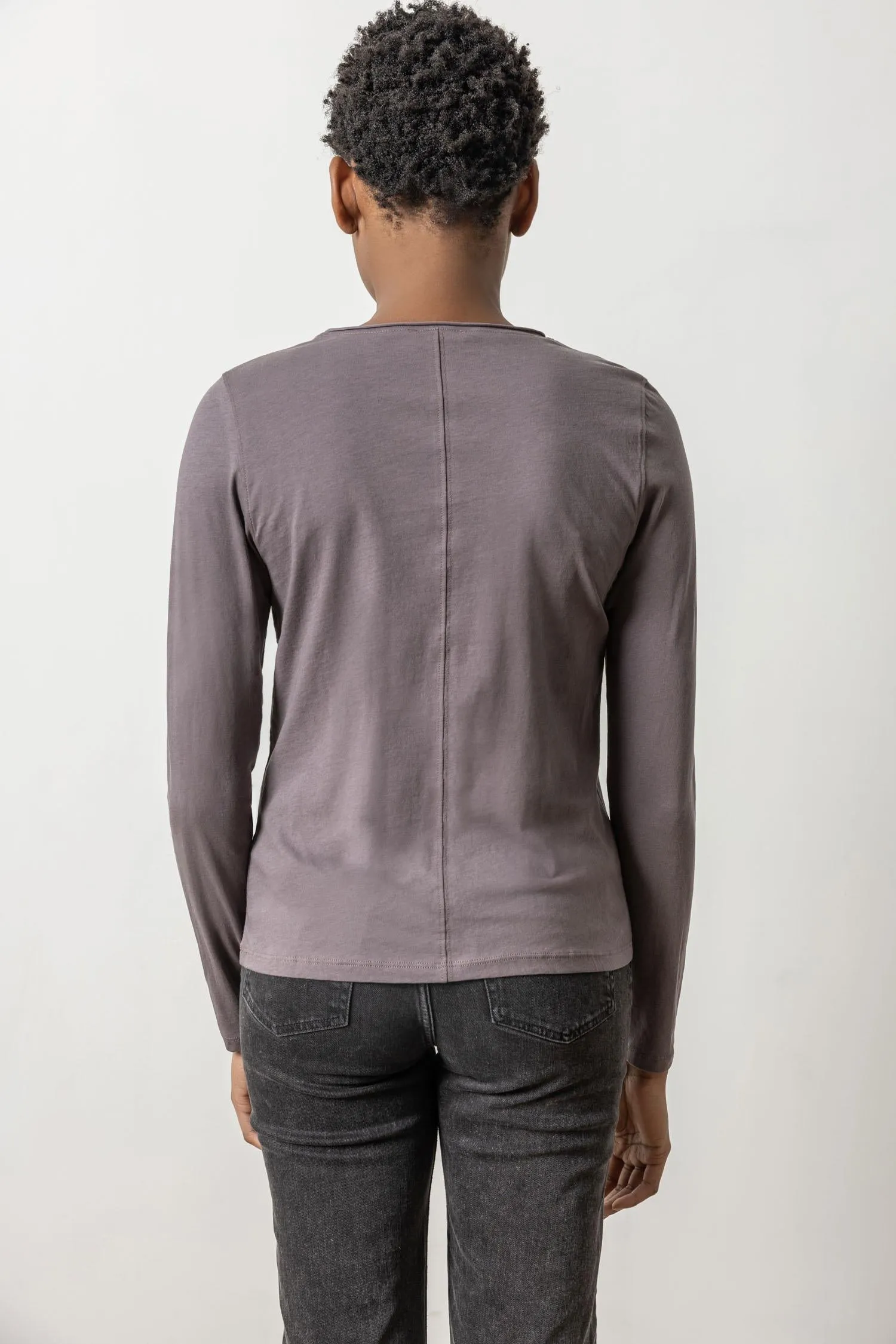 Long Sleeve V-Neck Henley sold by Lilla P product image thumbnail 5