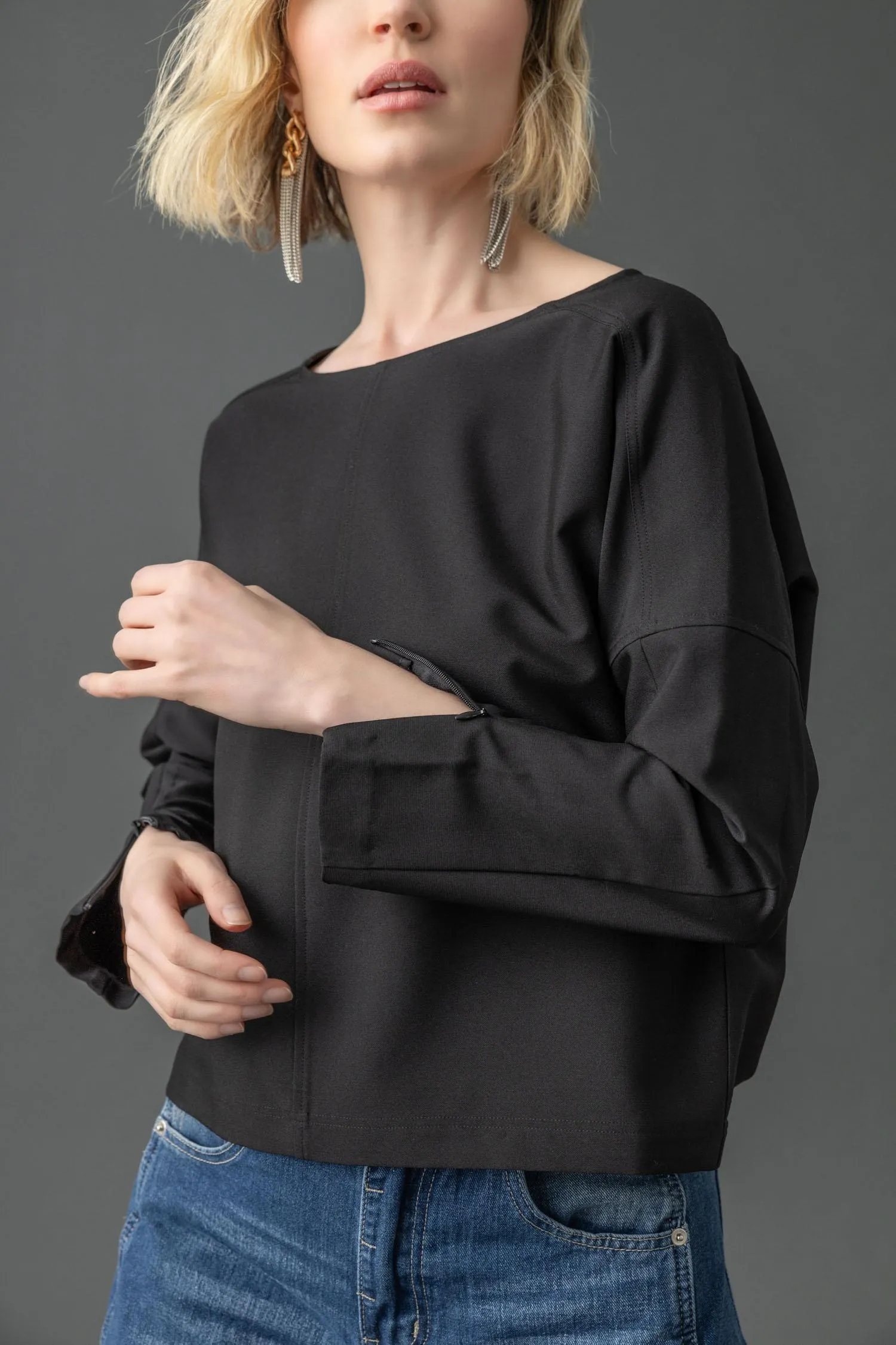 Zip Detail Seamed Top sold by Lilla P product image thumbnail 3