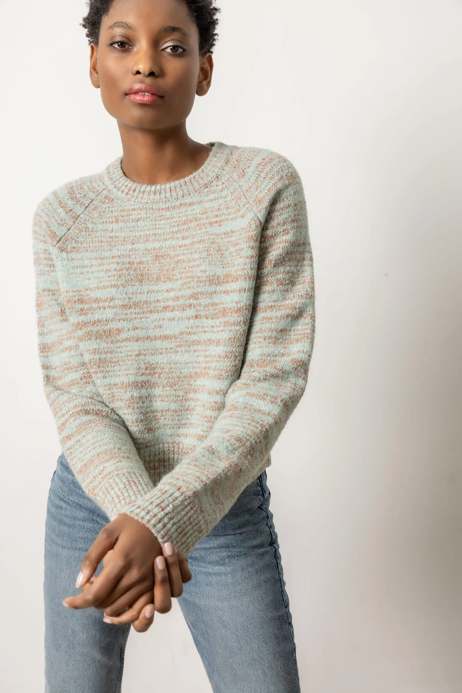 Ribbed Neck Raglan Sweater sold by Lilla P