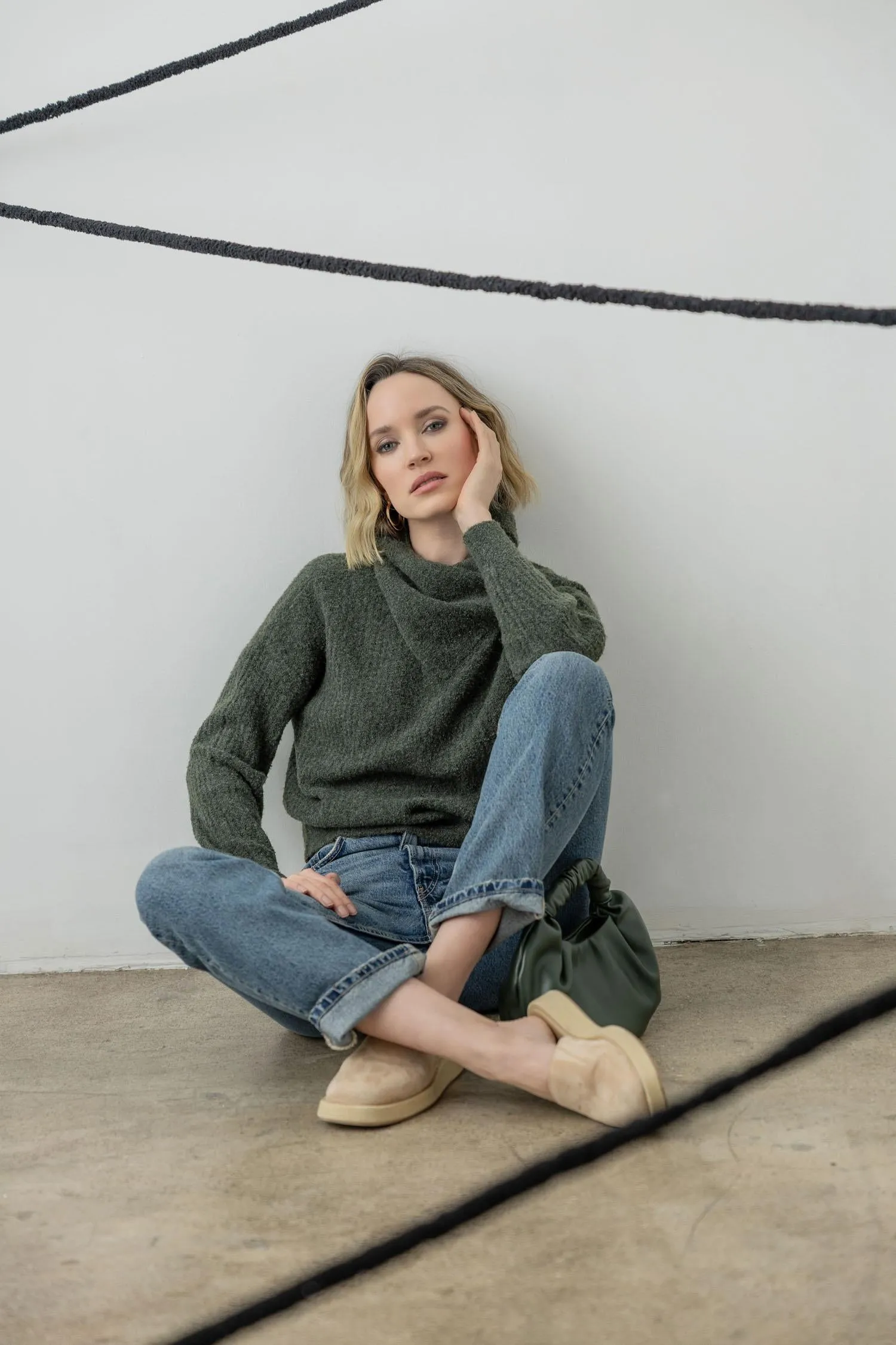 Ribbed Wrap Collar Sweater sold by Lilla P product image thumbnail 3