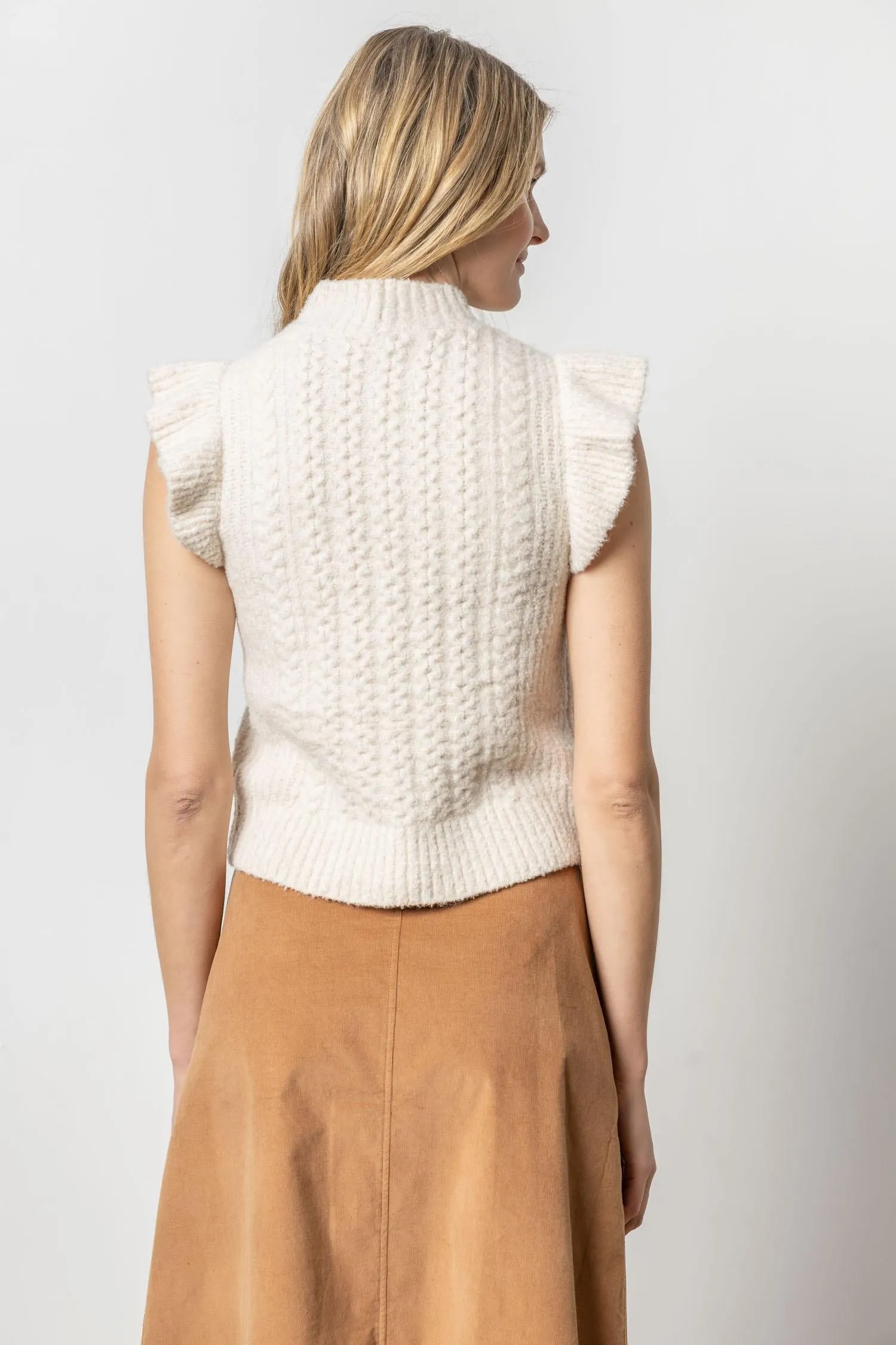 Flutter Sleeve Mock Neck Sweater sold by Lilla P product image thumbnail 4