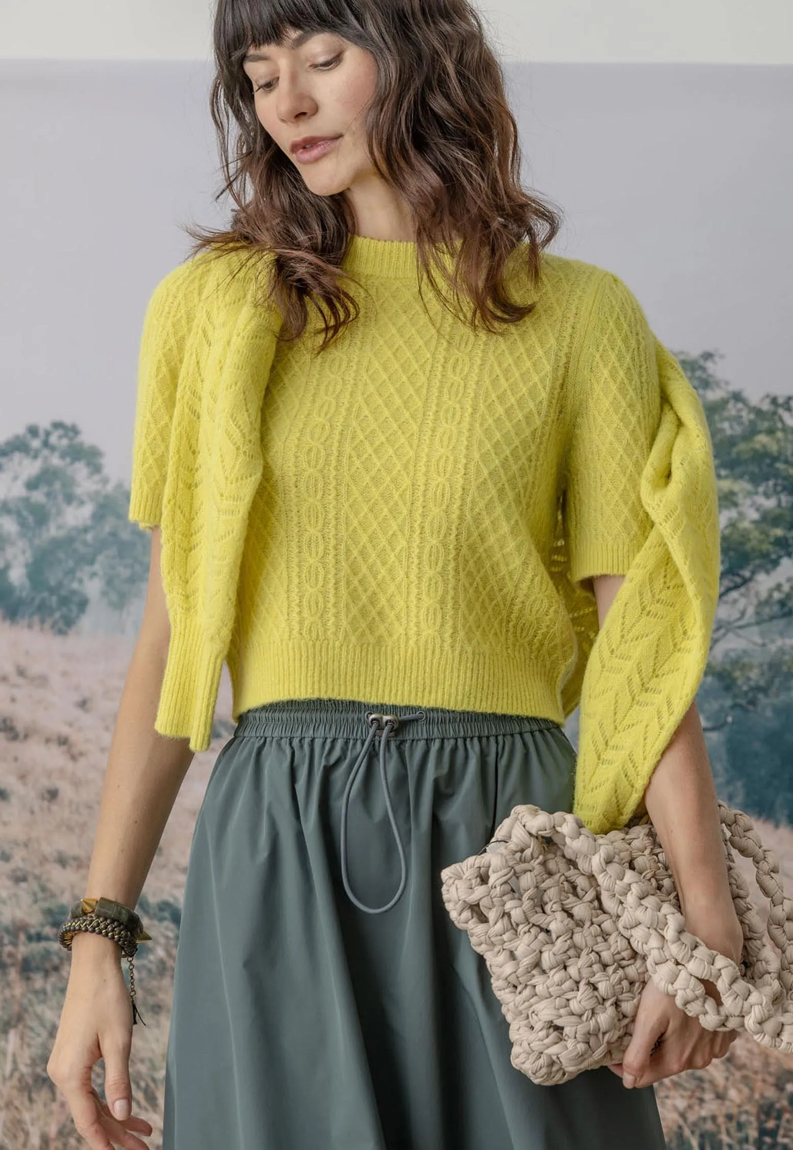 Cropped Cable Sweater sold by Lilla P product image thumbnail 5