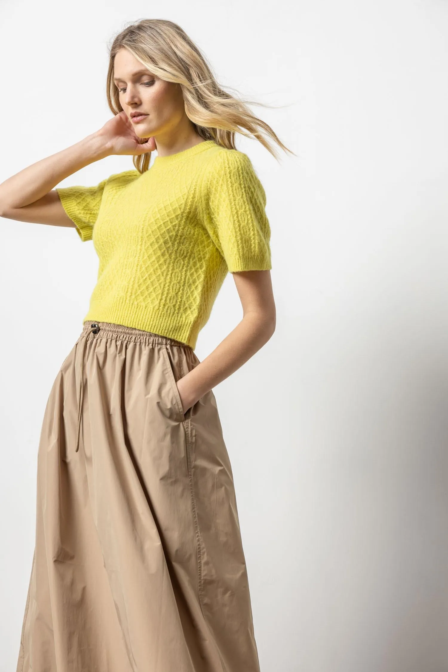 Cropped Cable Sweater sold by Lilla P product image thumbnail 3