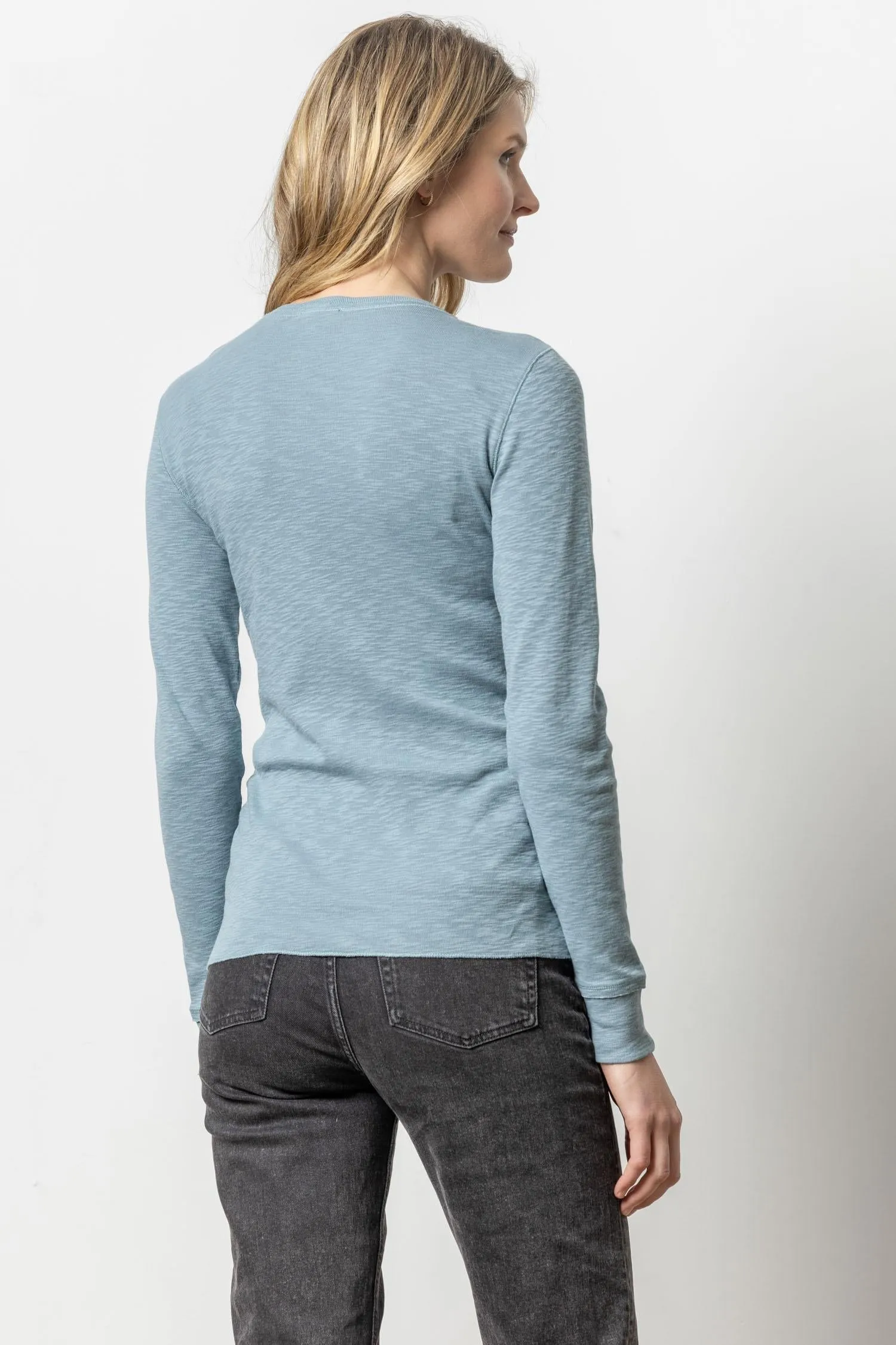 Long Sleeve Raw Edge Crew sold by Lilla P product image thumbnail 5