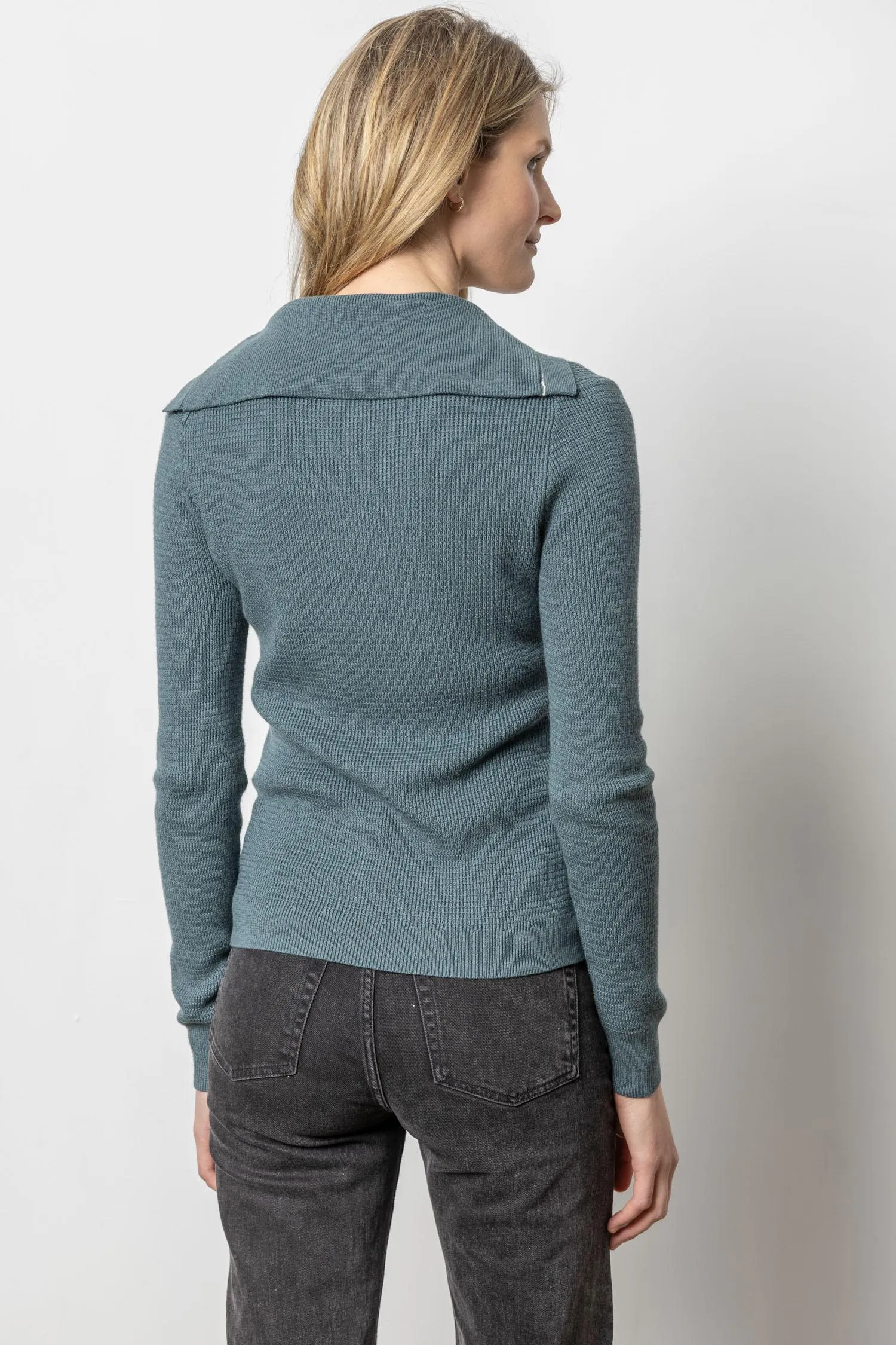 Button Collar Henley Sweater sold by Lilla P product image thumbnail 5
