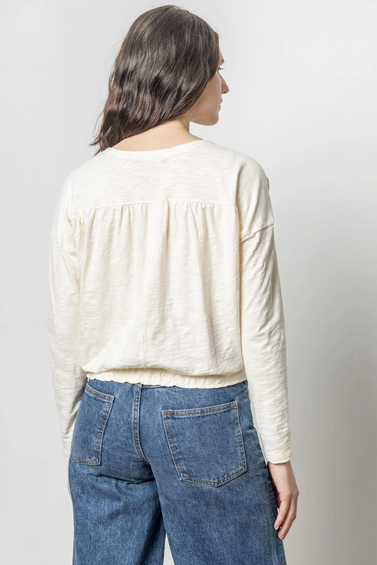 Elastic Hem Easy V-Neck sold by Lilla P product image thumbnail 5