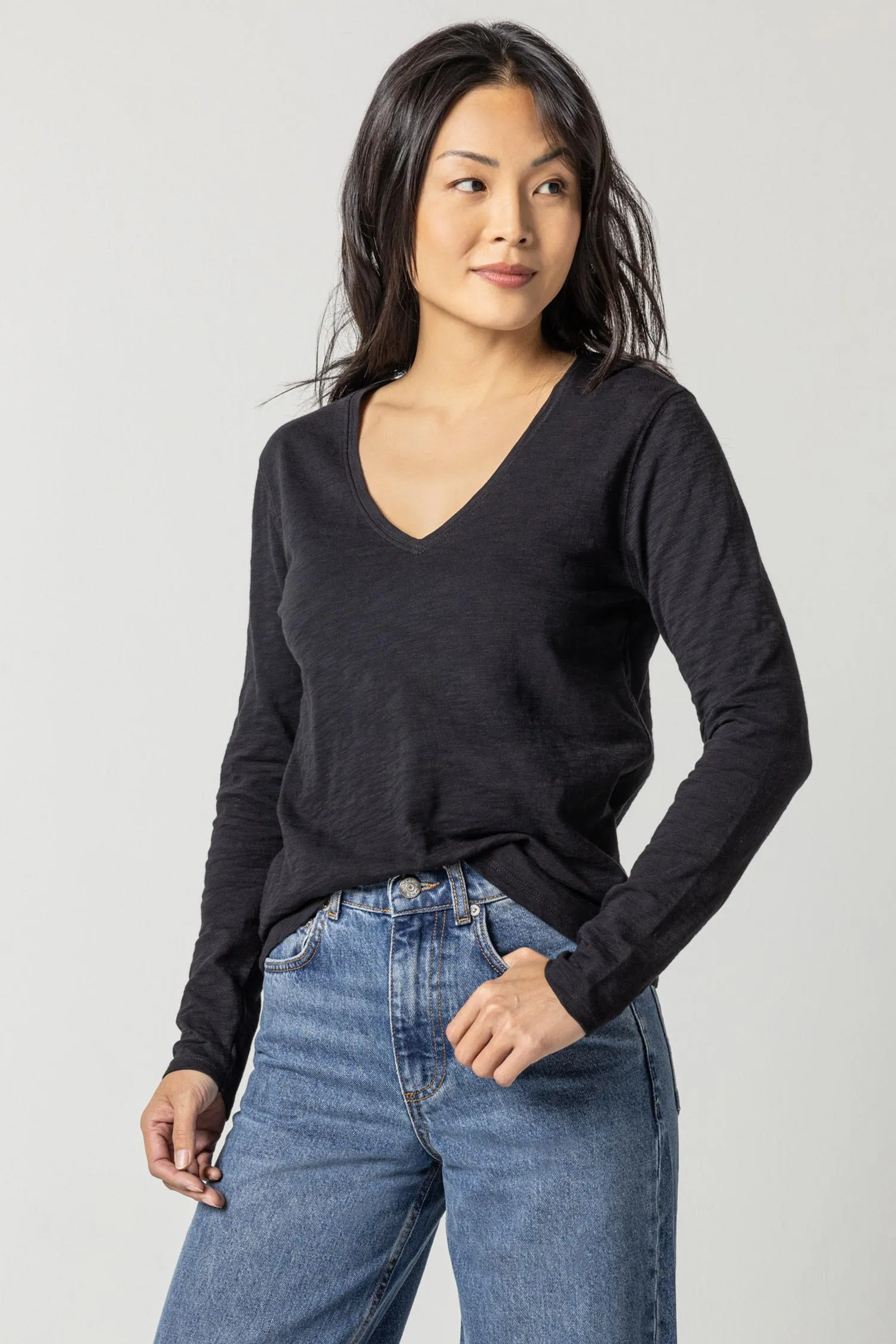 Long Sleeve V-Neck sold by Lilla P product image thumbnail 3