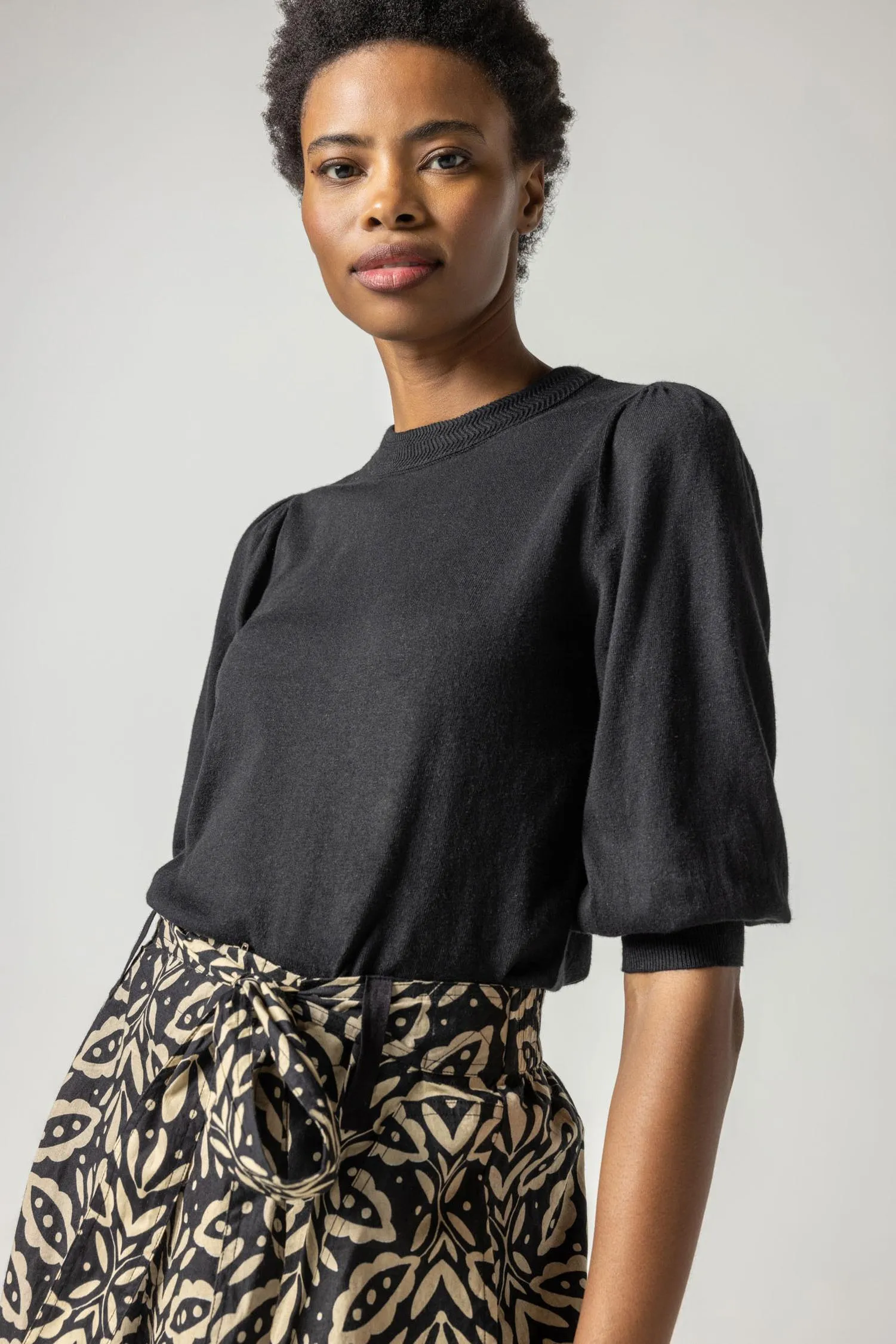 Puff Sleeve Crewneck Sweater sold by Lilla P product image thumbnail 2