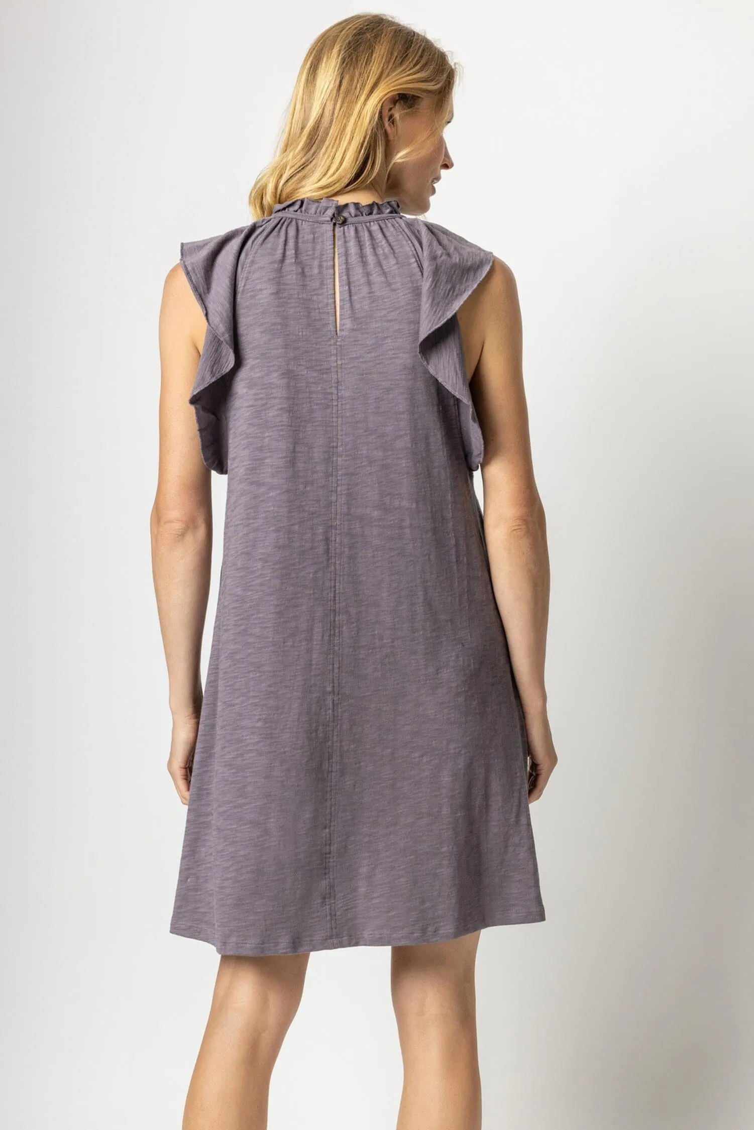 Ruffle Trim Sleeveless Dress sold by Lilla P product image thumbnail 3