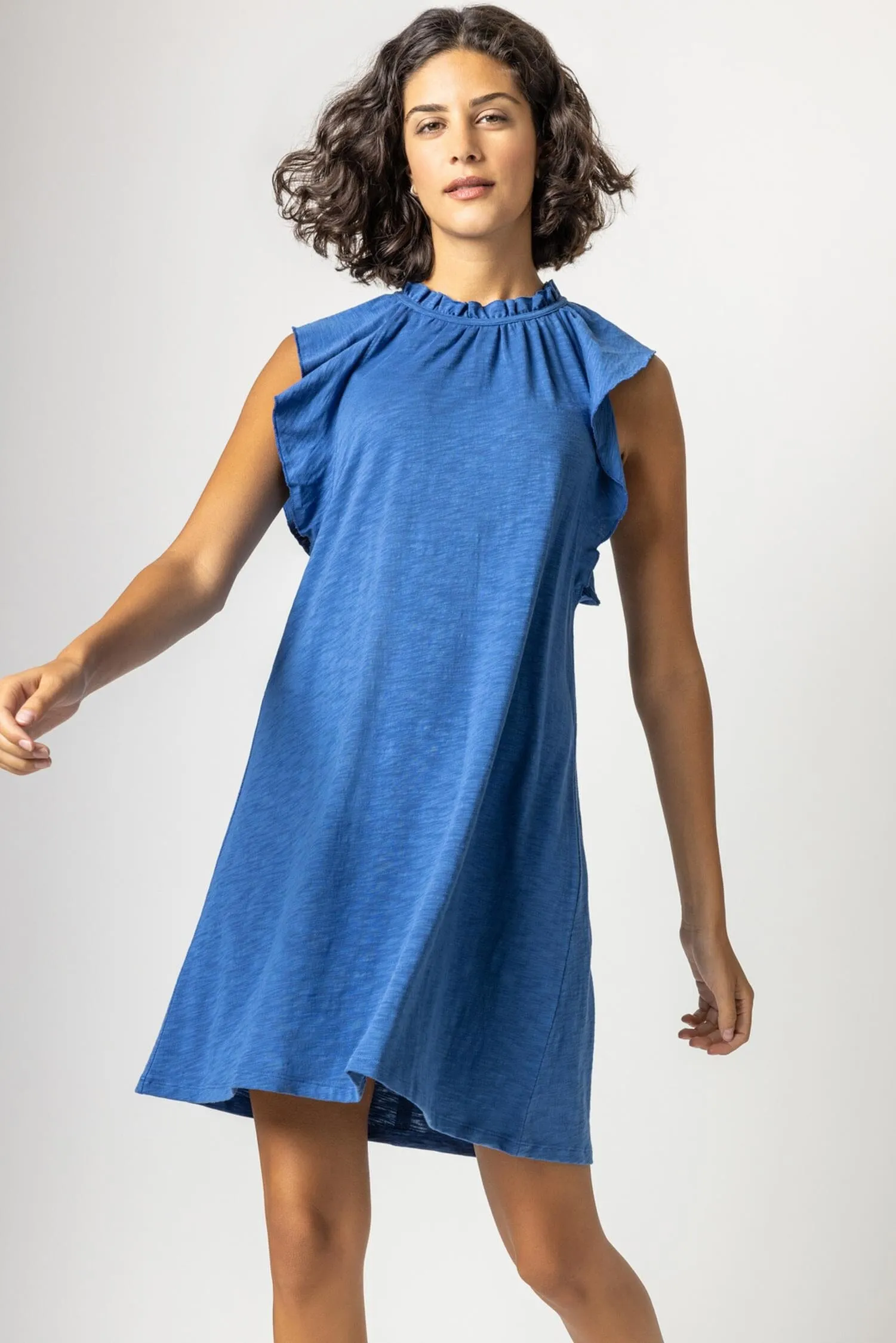 Ruffle Trim Sleeveless Dress sold by Lilla P product image thumbnail 4