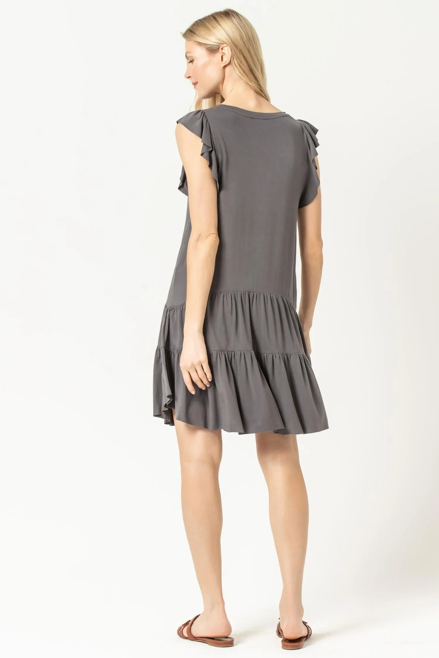 Tiered Peplum Tank Dress sold by Lilla P product image thumbnail 4