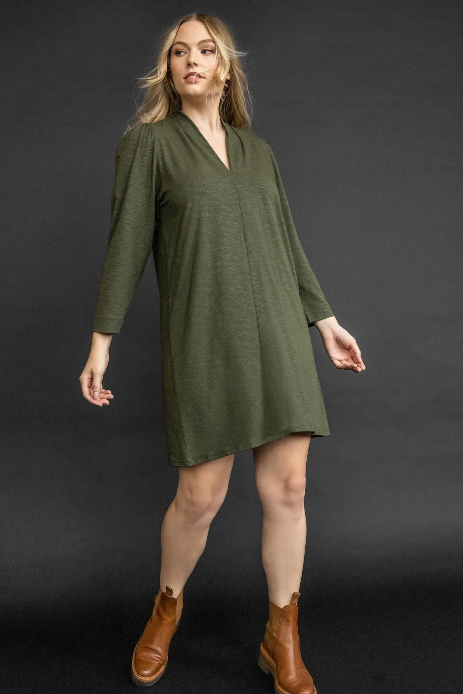 Full Sleeve Split Neck Dress sold by Lilla P product image thumbnail 5