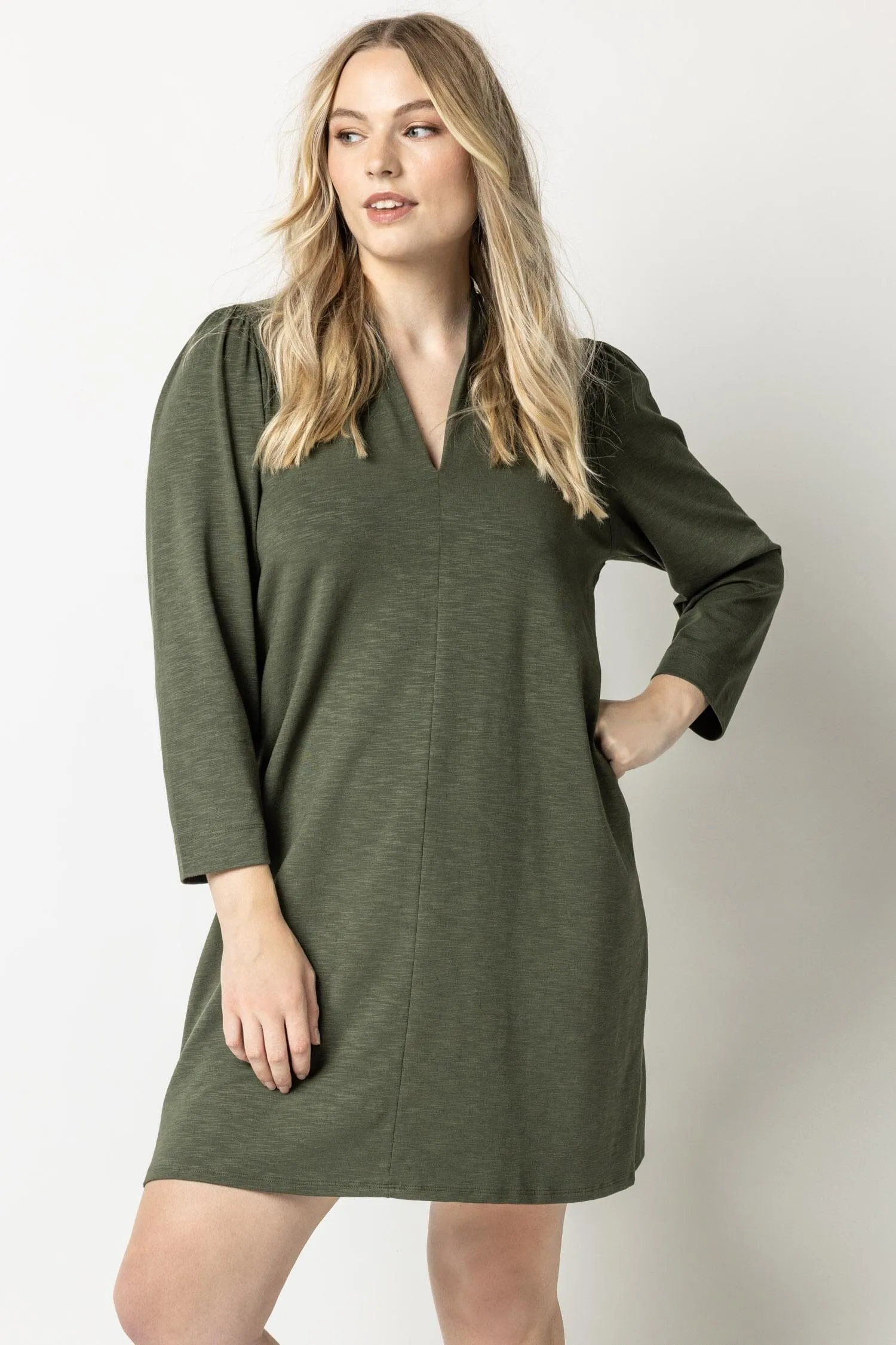 Full Sleeve Split Neck Dress sold by Lilla P product image thumbnail 2
