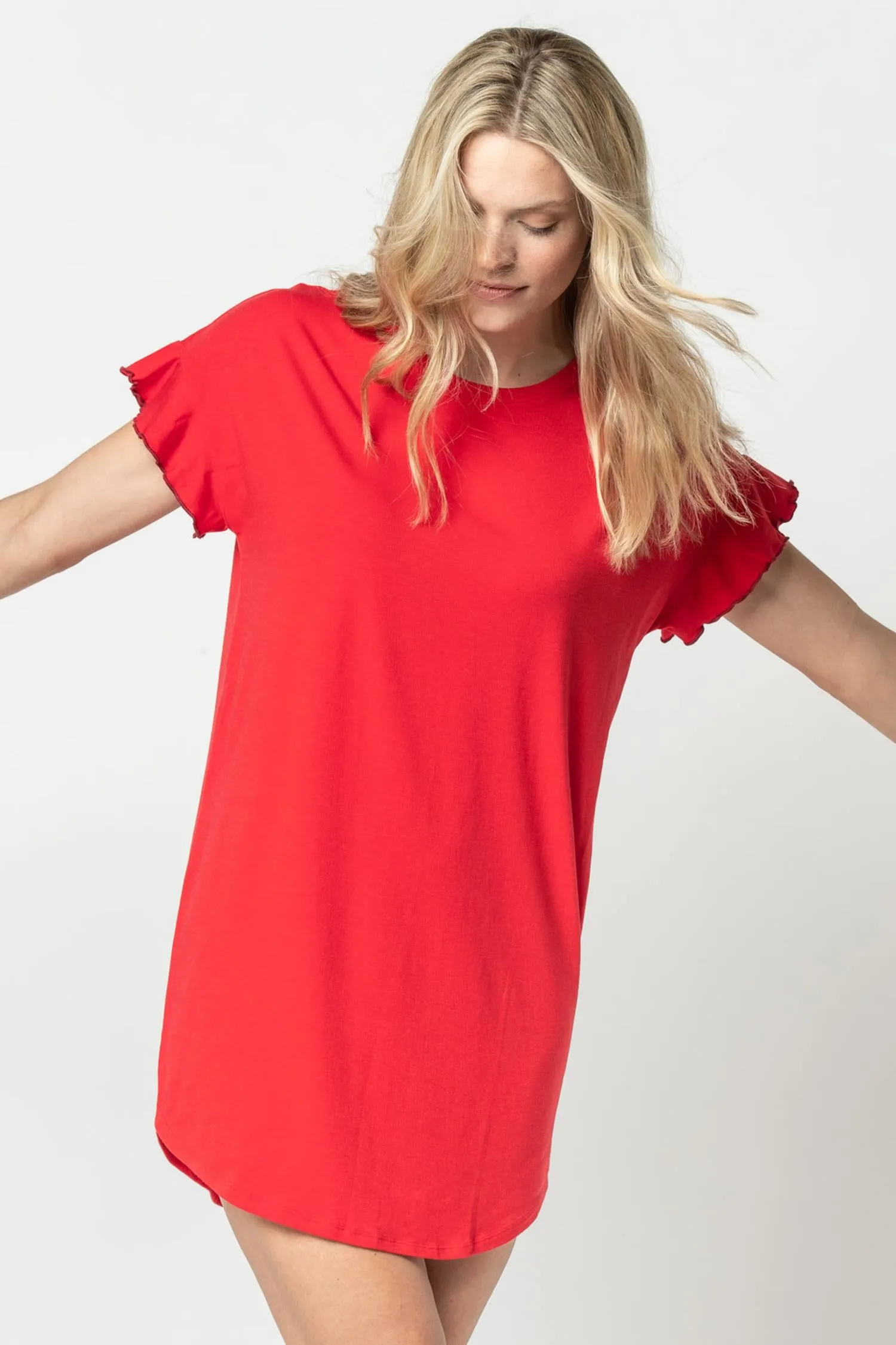 Flutter Sleeve Sleep Dress sold by Lilla P product image thumbnail 4