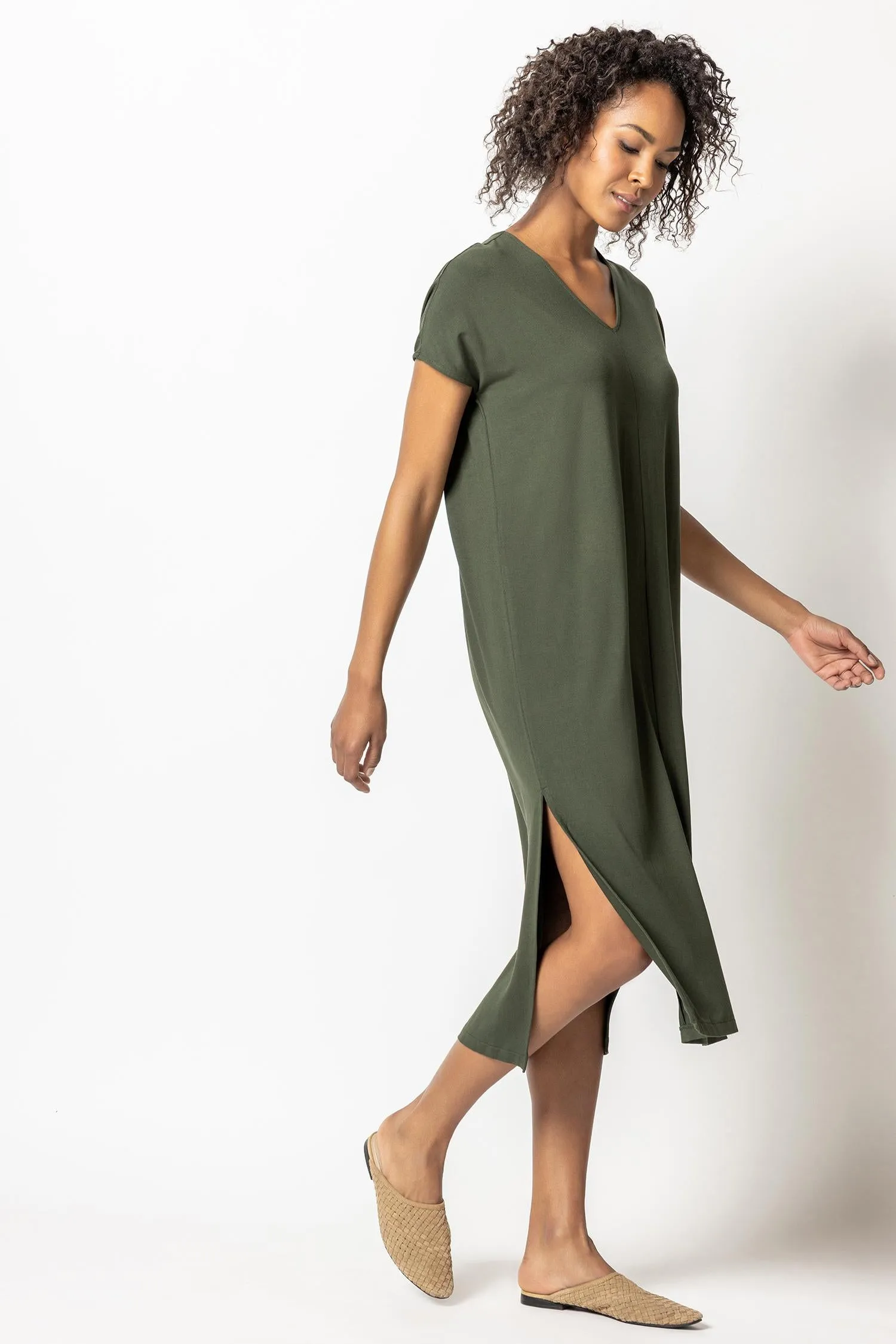 Double V-Neck Maxi Dress sold by Lilla P product image thumbnail 2