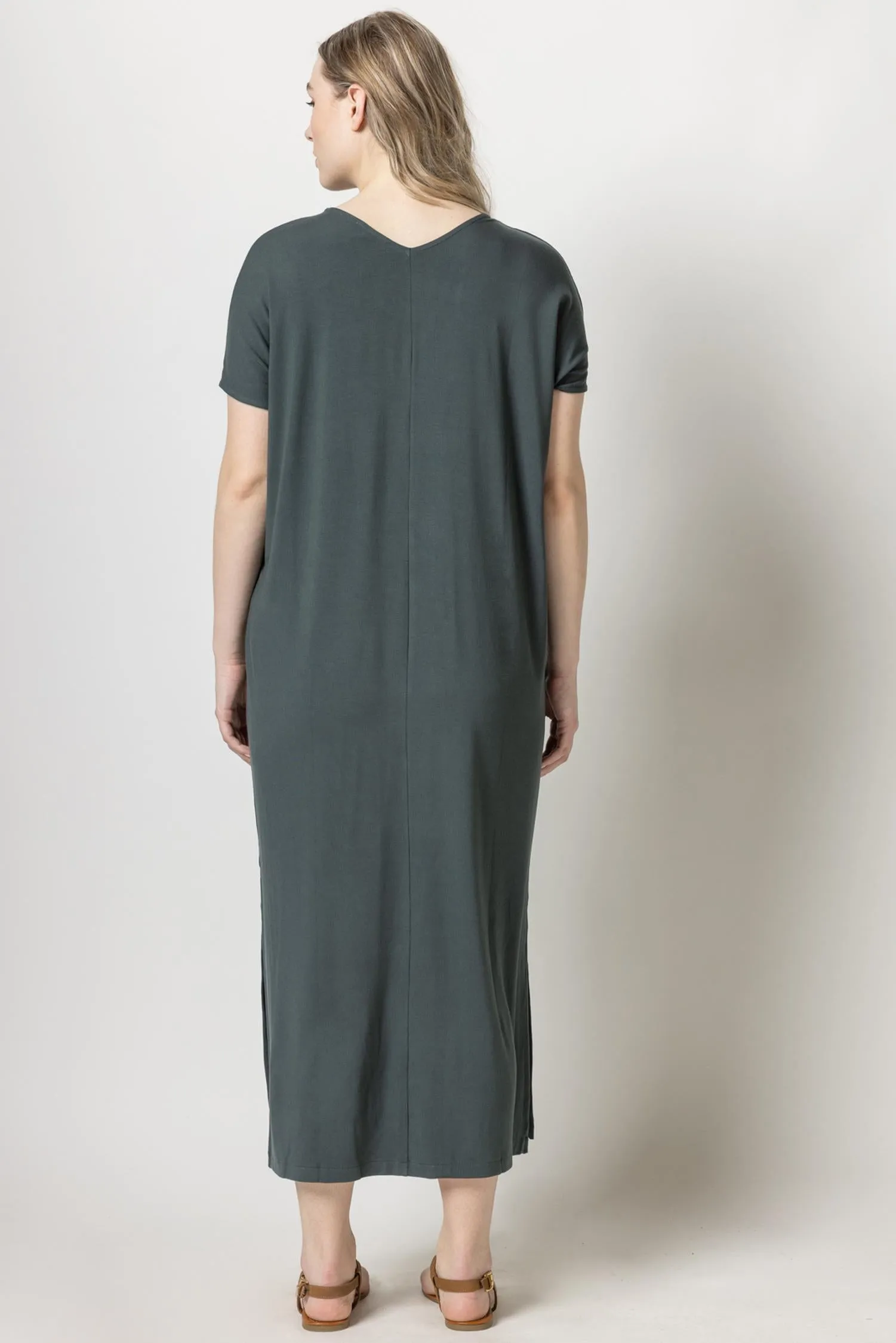 Double V-Neck Maxi Dress sold by Lilla P product image thumbnail 4